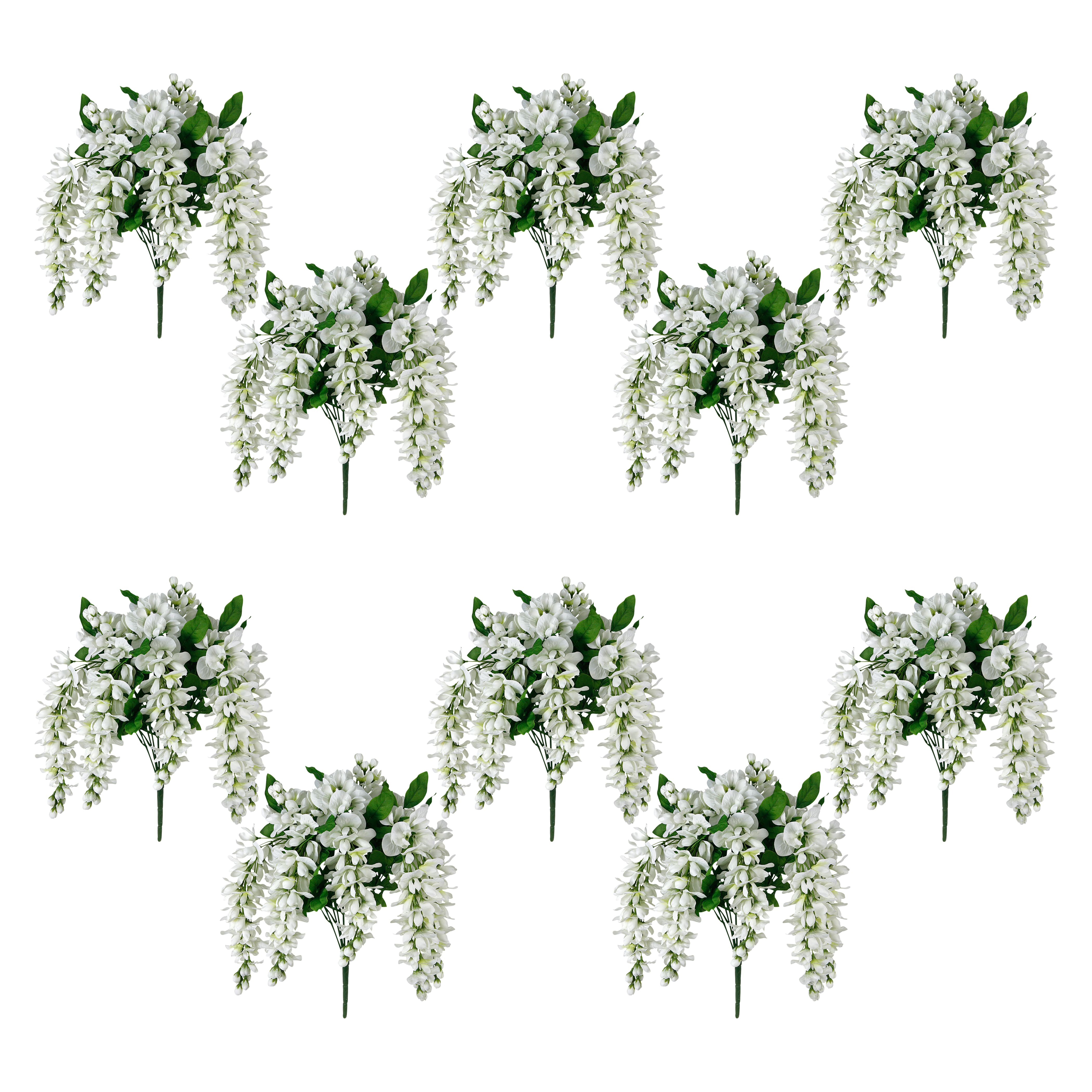 10 Pack: 17&#x22; White Wisteria Bush by Ashland&#xAE;