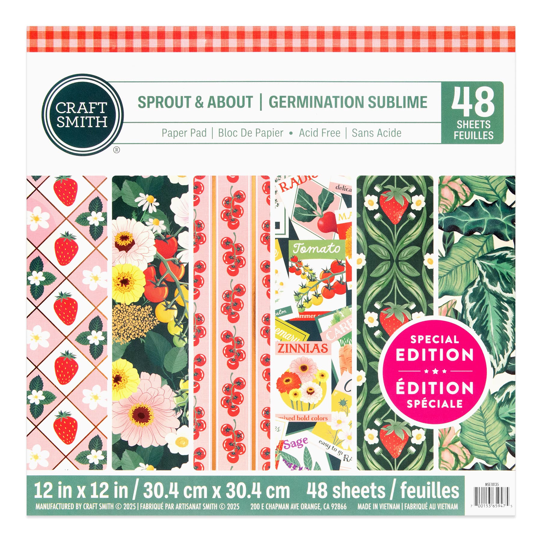 Craft Smith 12" x 12" Sprout & About Paper Pad, 48 Sheets