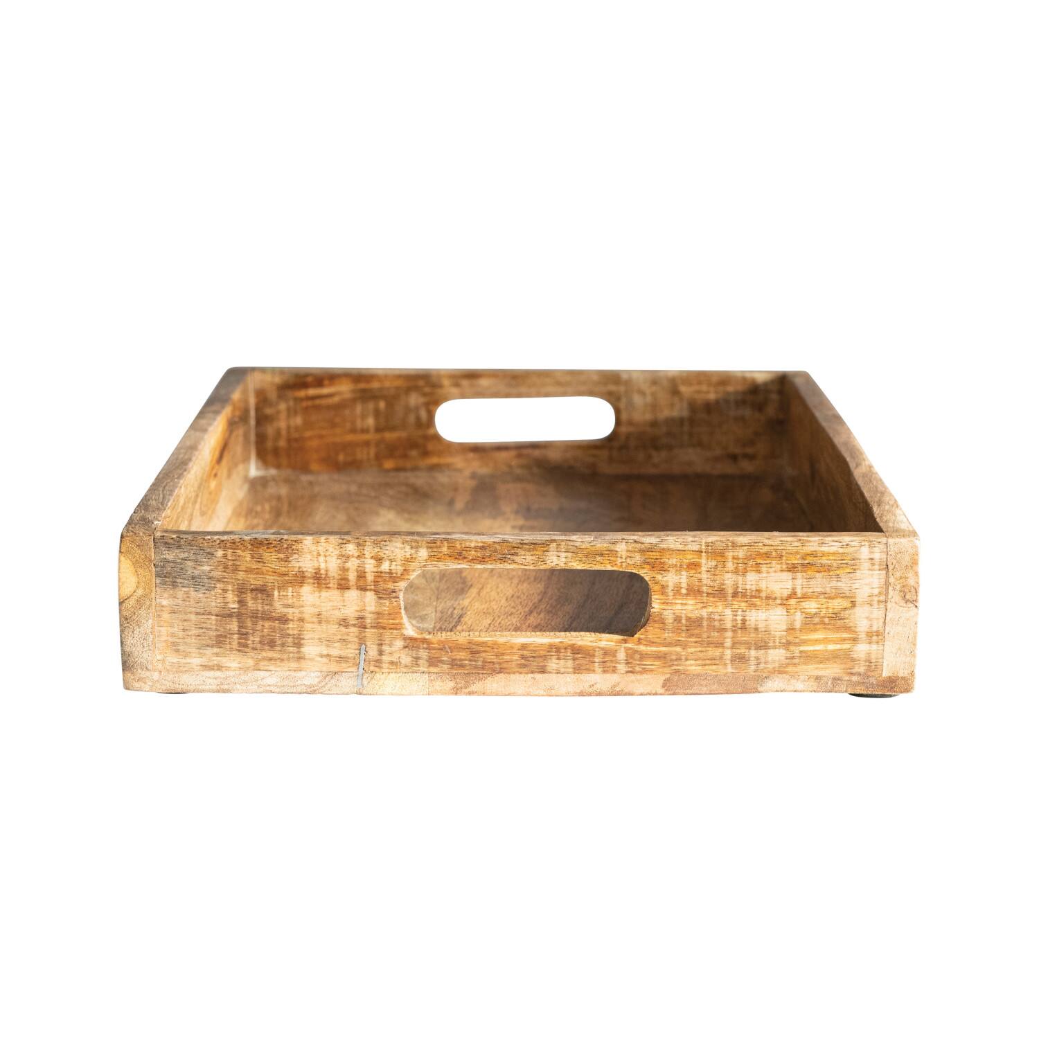 Hello Honey® Natural Botanical Mango Wood Tray with Handles