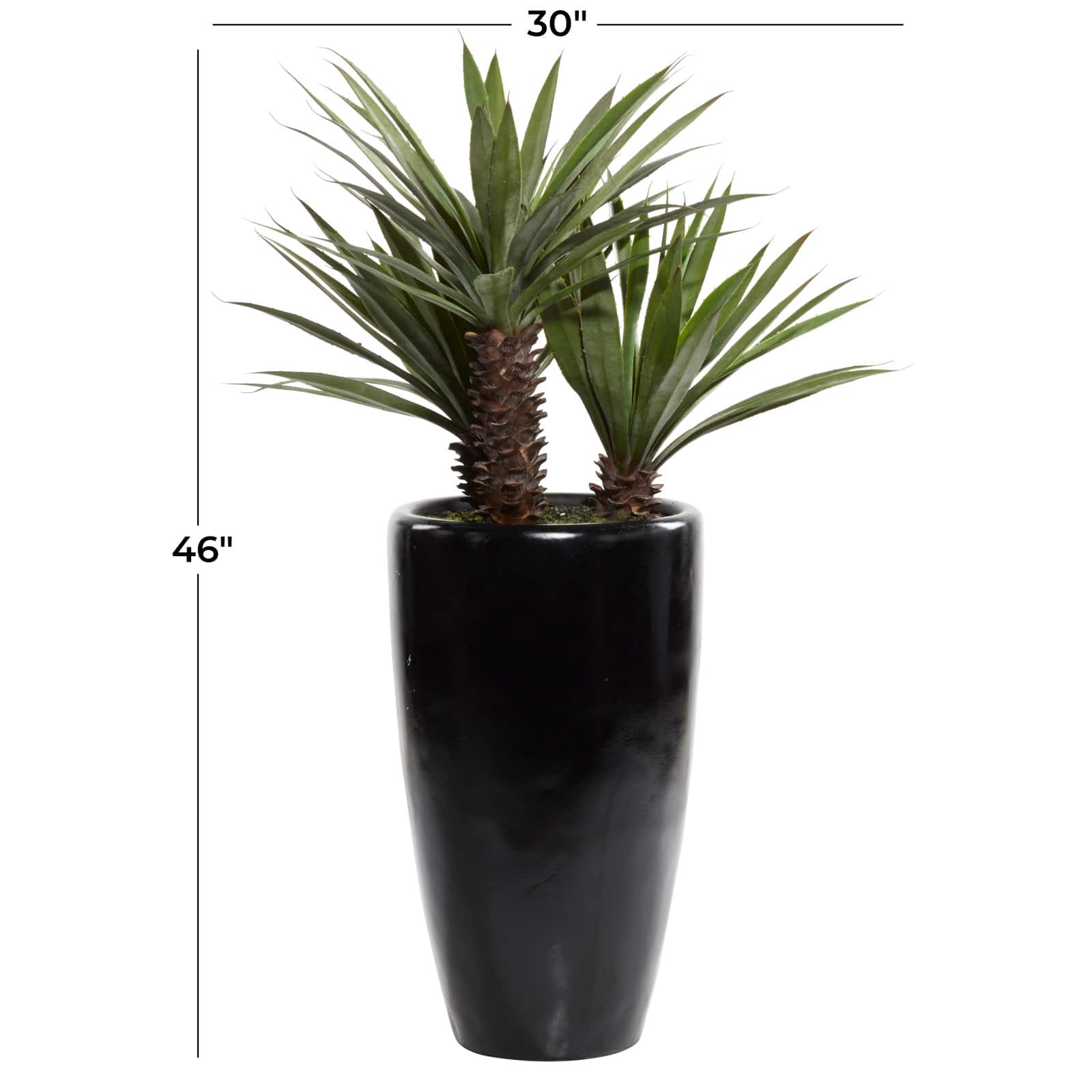 46" Black Contemporary Floral & Botanical Artificial Foliage