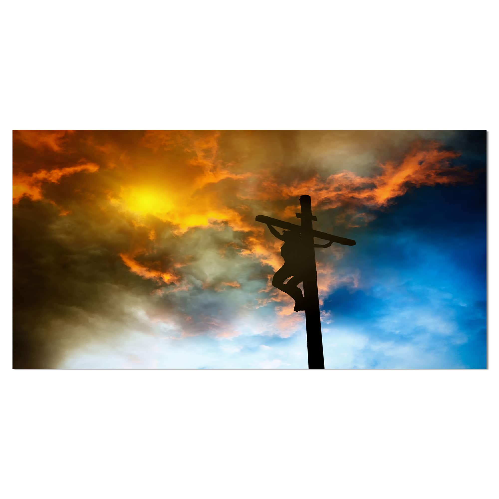 Designart - Jesus on the cross - Spiritual Religious on Wrapped Canvas