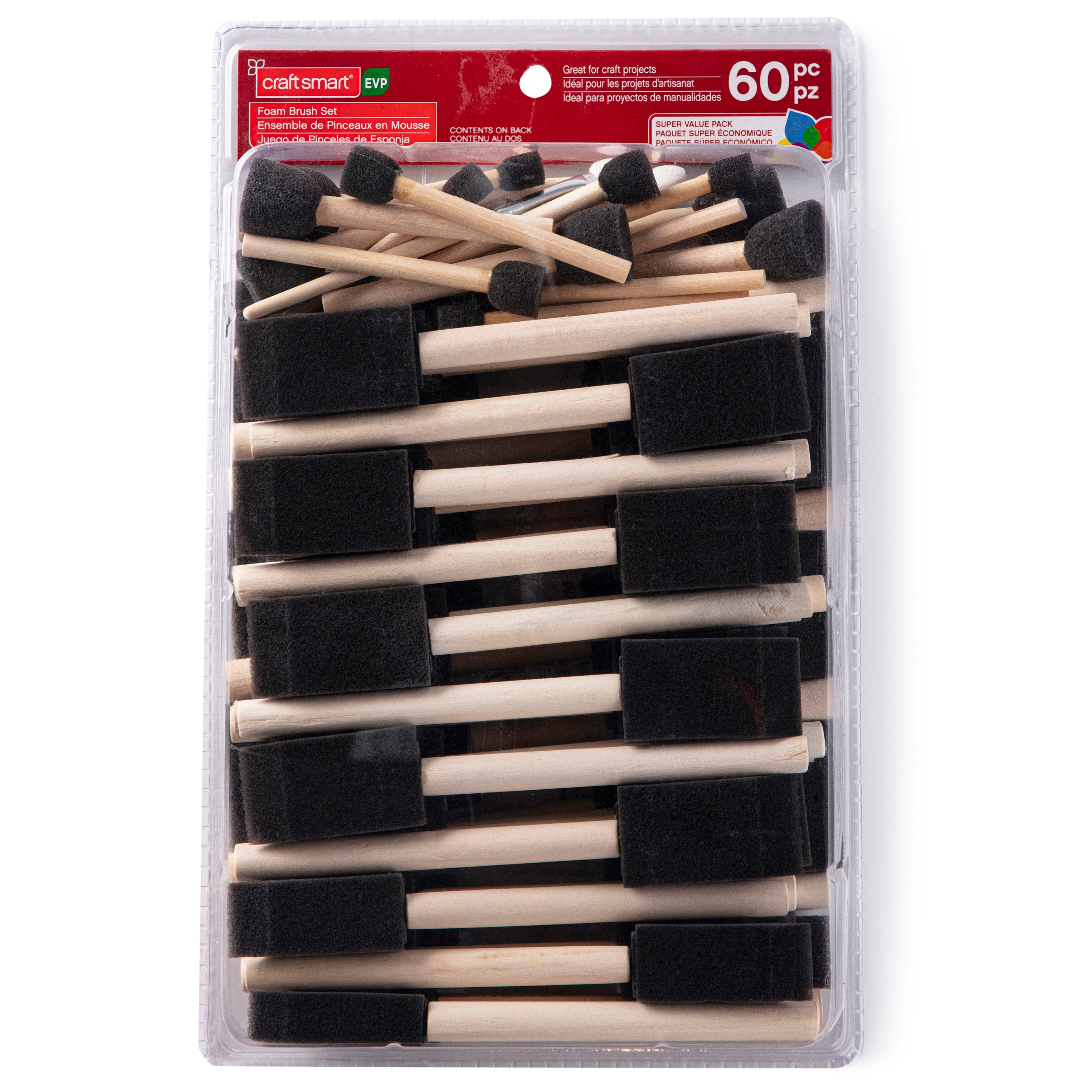 3 Packs: 60 ct. (180 total) Foam Brush Value Set by Craft Smart&#xAE;