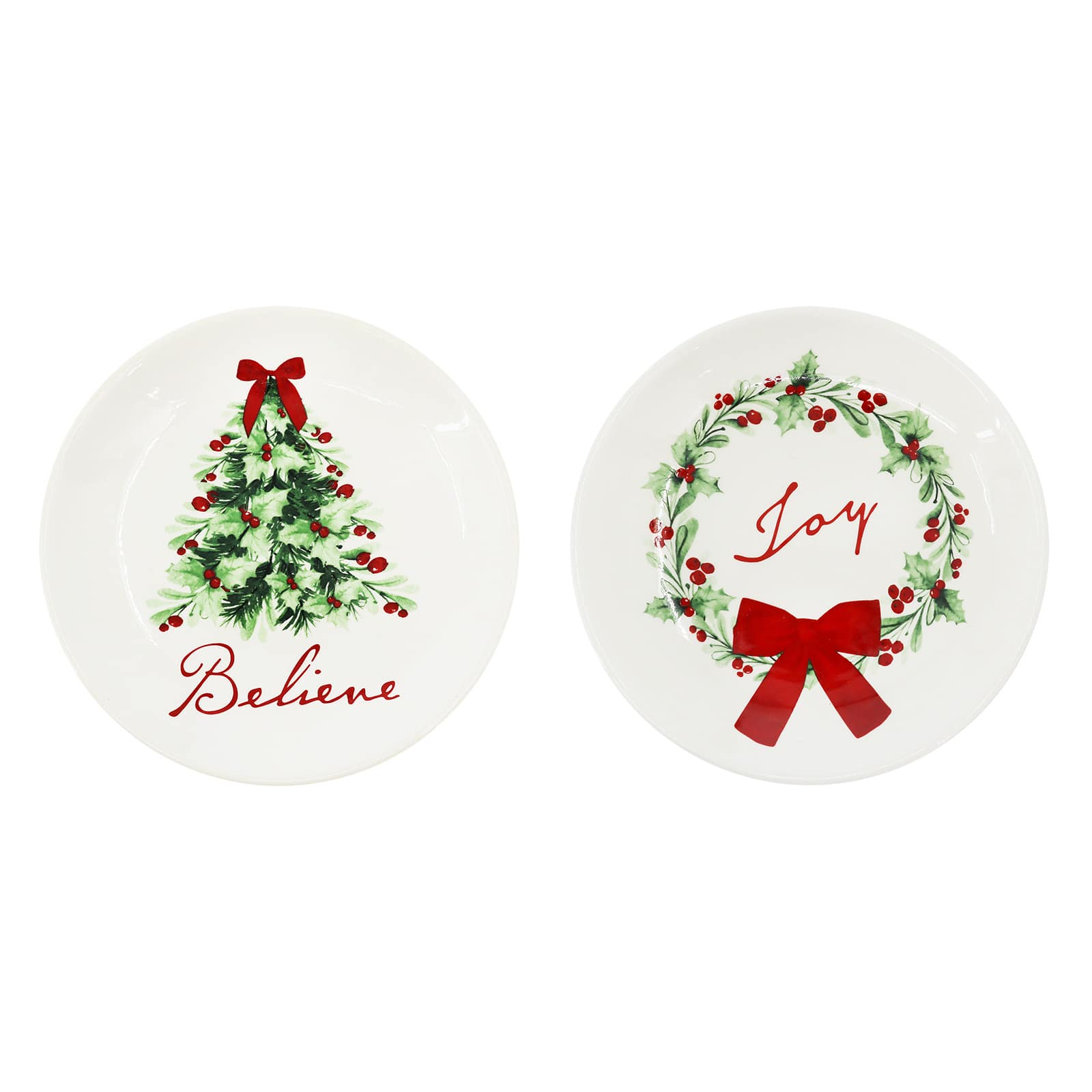 Assorted 6.5&#x22; White Ceramic Christmas Plate by Ashland&#xAE;