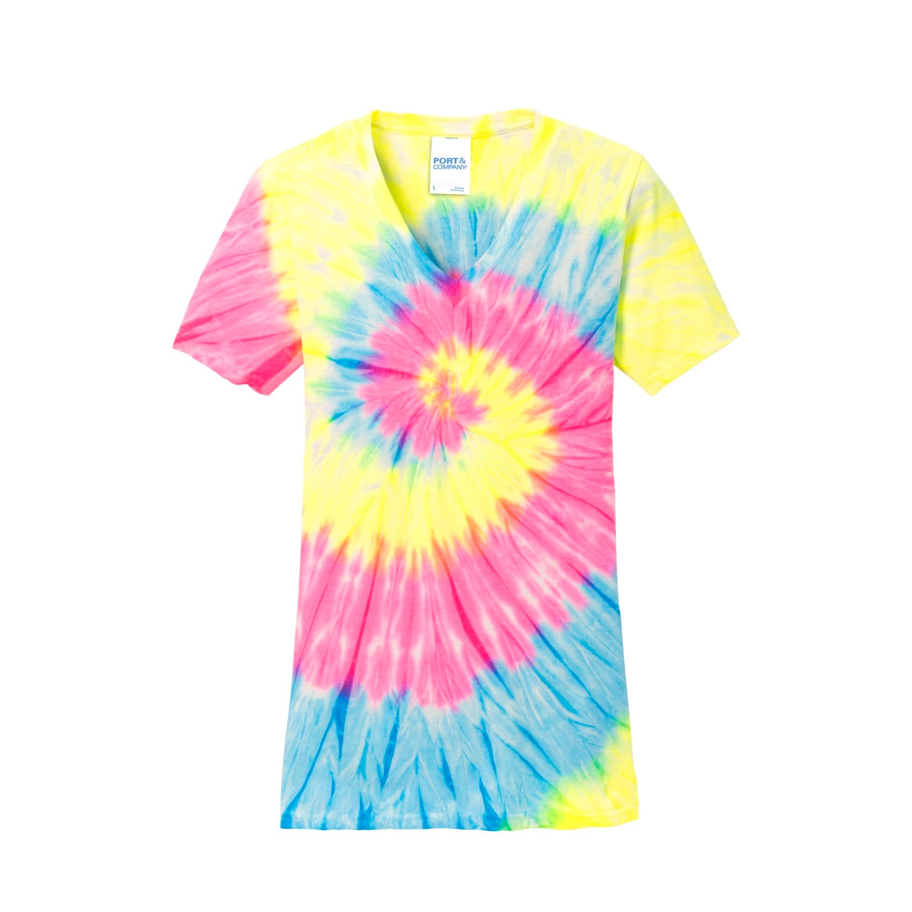 Port &#x26; Company&#xAE; Ladies Tie-Dye V-Neck T-Shirt