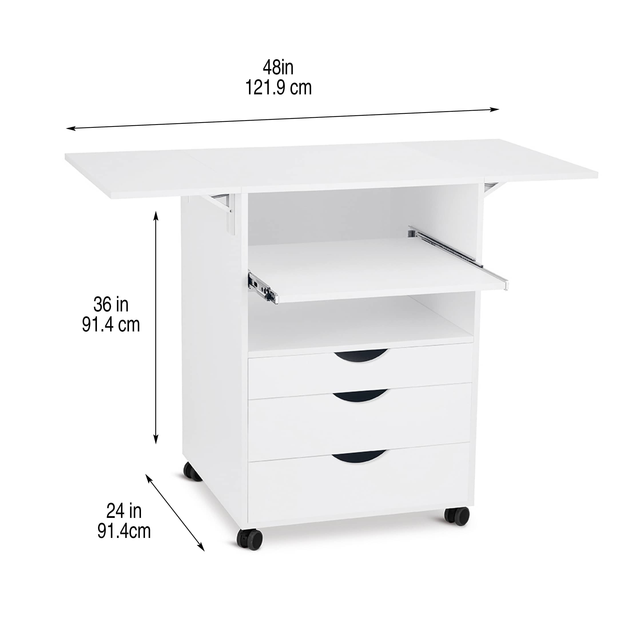 48" White Expandable Mobile Workstation by Simply Tidy®