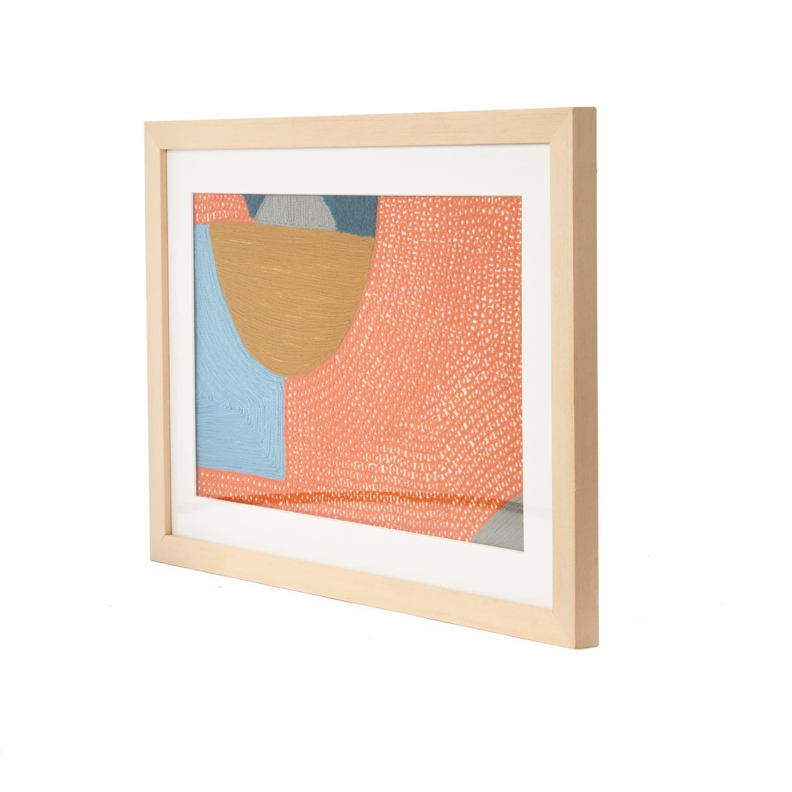 Abstract Embroidery in Wood Frame