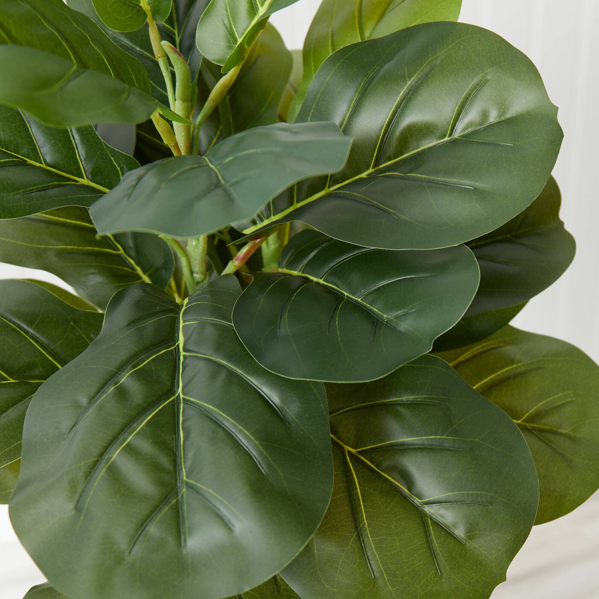 3ft. Artificial Fiddle Leaf Fig Tree With Handmade Cotton &#x26; Jute Woven Basket DIY Kit