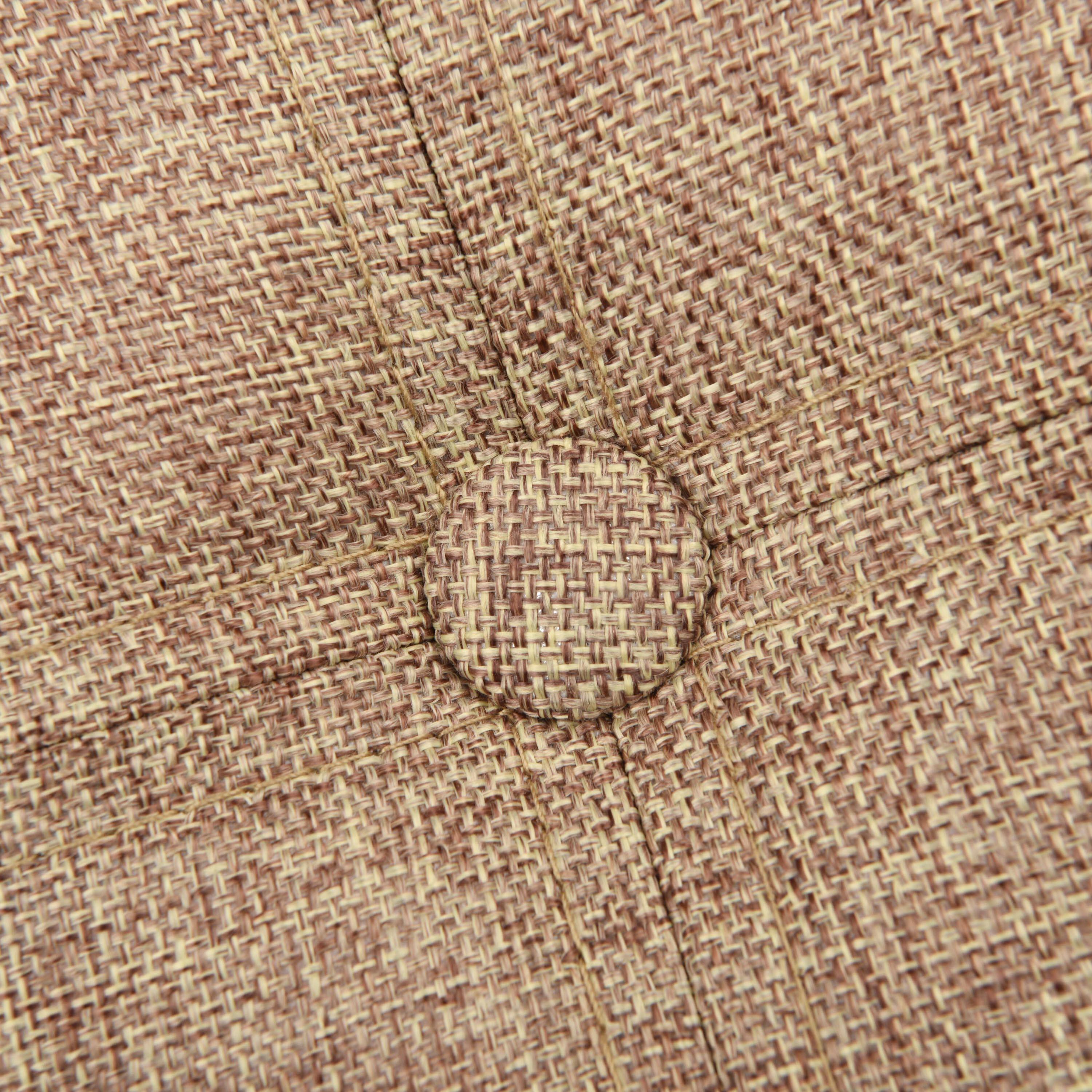 Simplify 15" Faux Linen Folding Storage Ottoman Cube