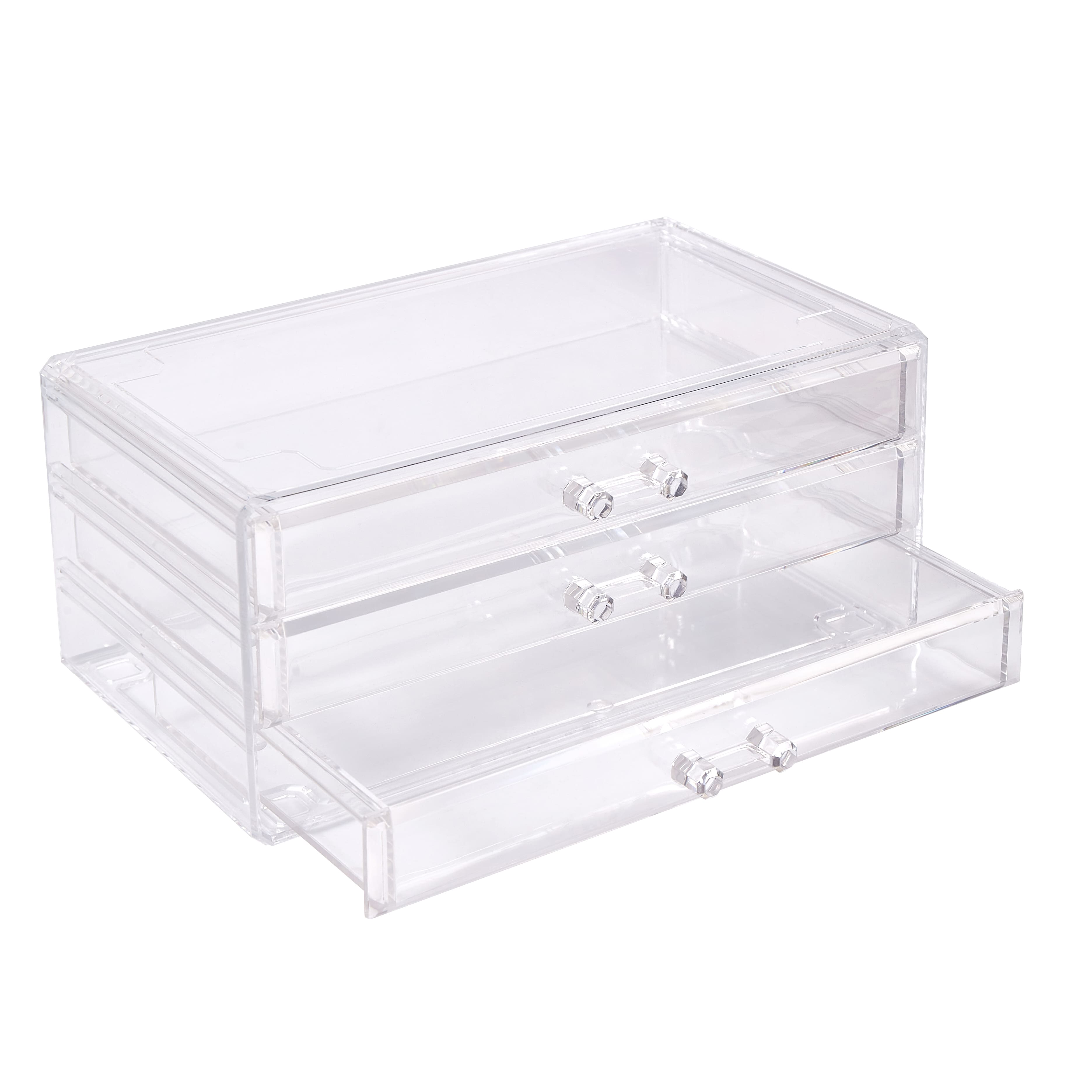 Cecilia Tech 9.5&#x22; Clear Stackable 3 Slim Drawer Jewelry Box