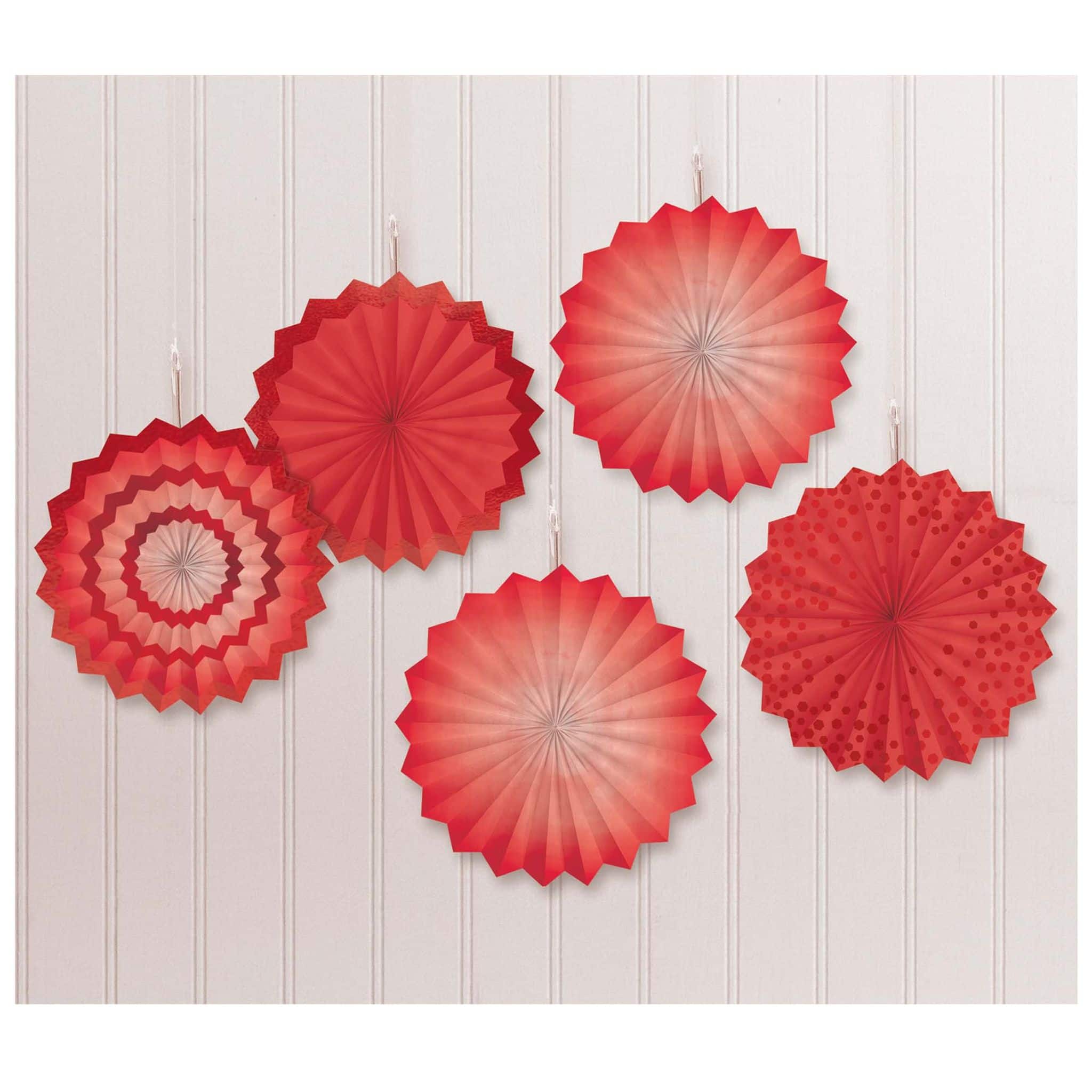 5" Hot Stamped Paper Fans, 15ct.