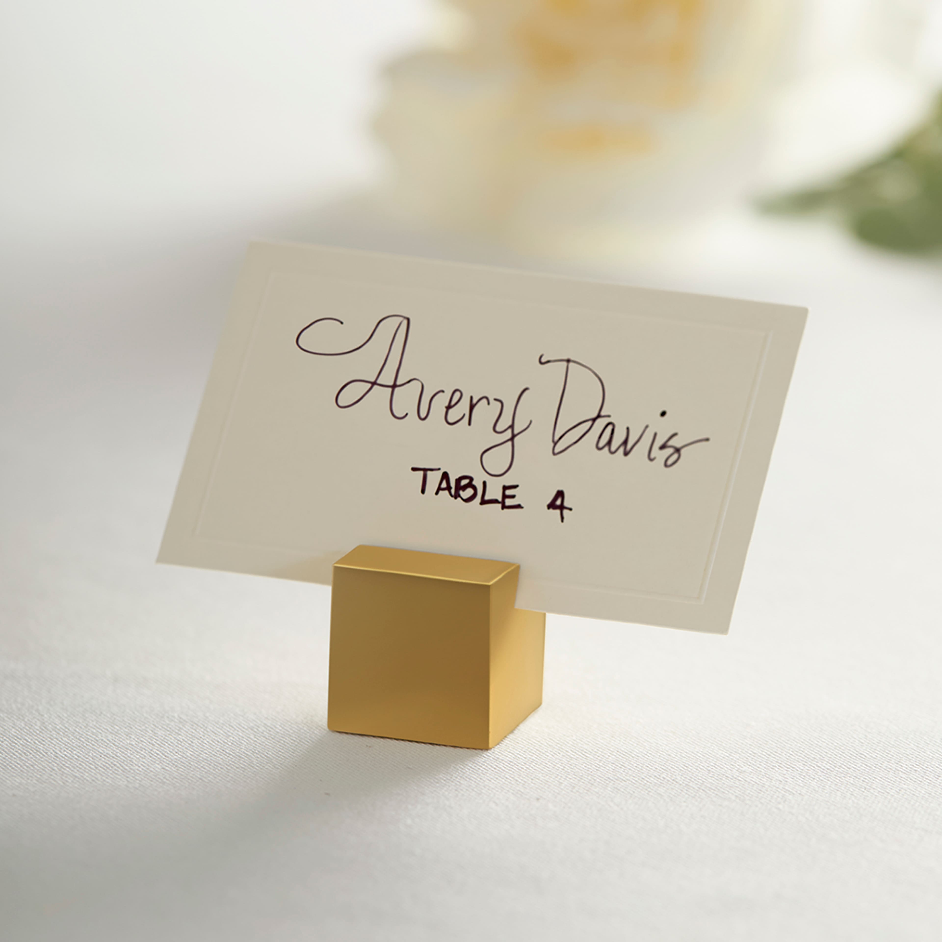 6 Packs: 12 ct. (72 total) 1" Gold Block Place Card Holders by Celebrate It™