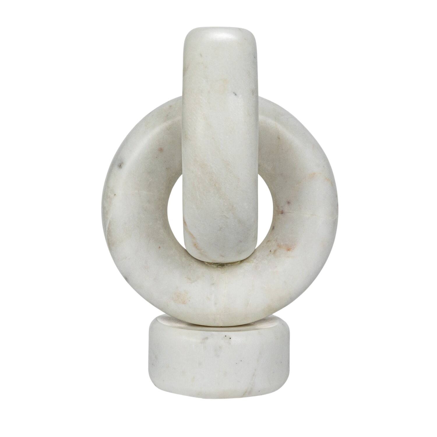 Hello Honey&#xAE; 8&#x22; White Decorative Marble Chain Link Taper Candle Holder