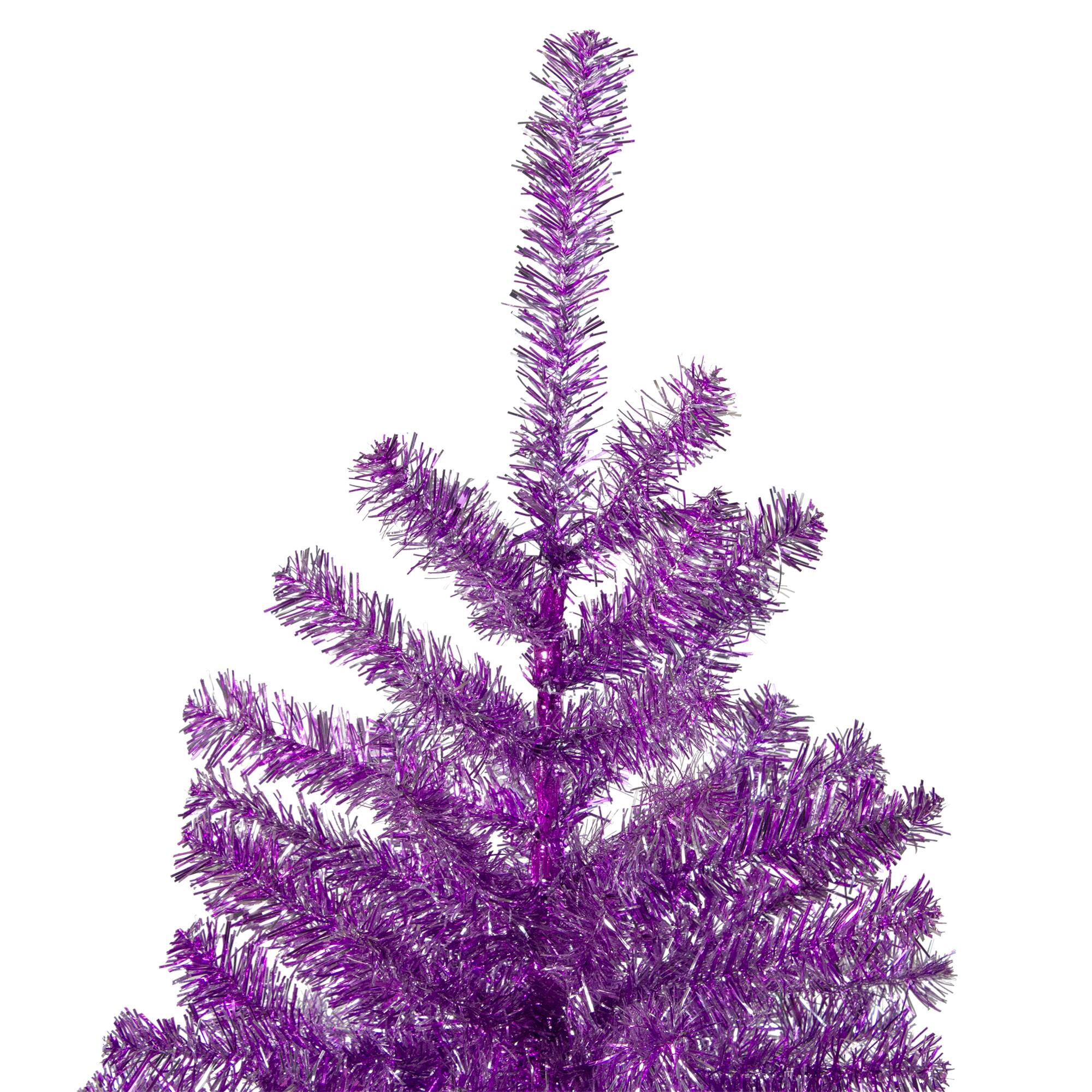 3ft. Unlit Metallic Purple Tinsel Artificial Christmas Tree
