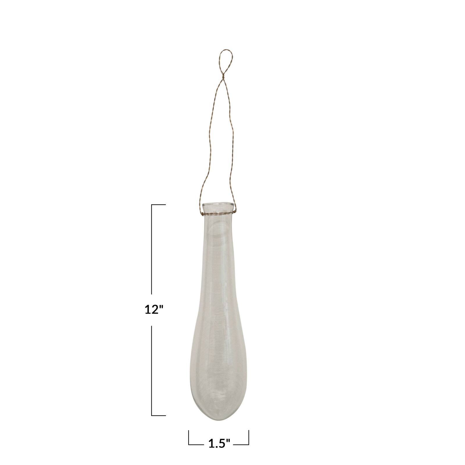 Hello Honey® 12" Hanging Glass Teardrop Vase