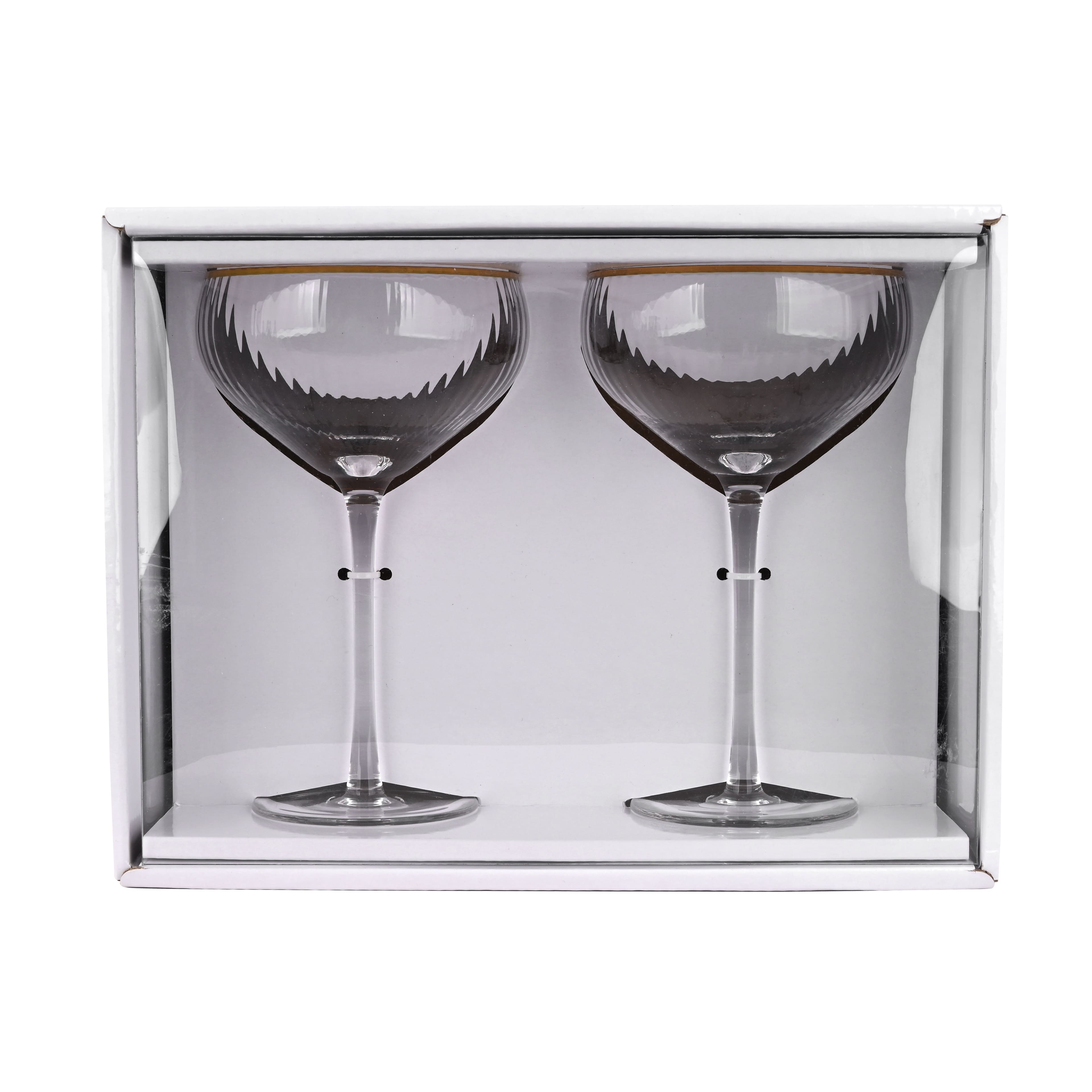 11oz. Clear Coupe Glasses with Gold Rim, 2ct. by Celebrate It™