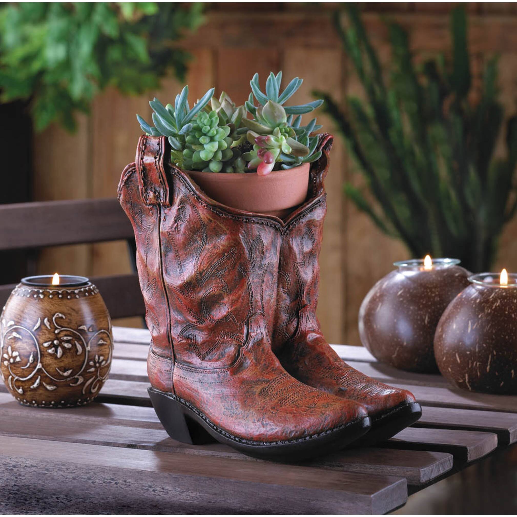 8&#x27;&#x27; Classic Cowboy Boots Planter