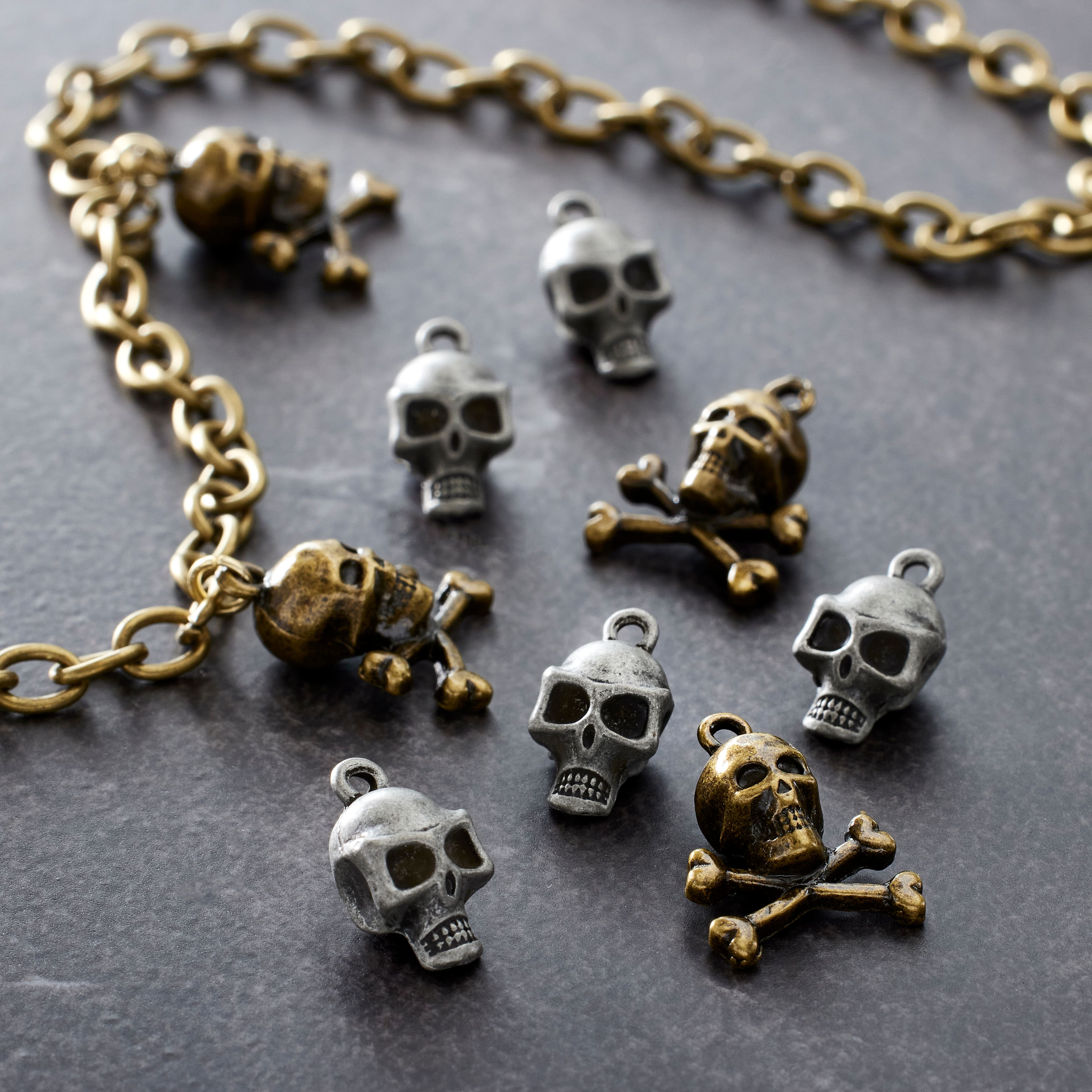 Found Objects&#x2122; Skull Charms by Bead Landing&#x2122;