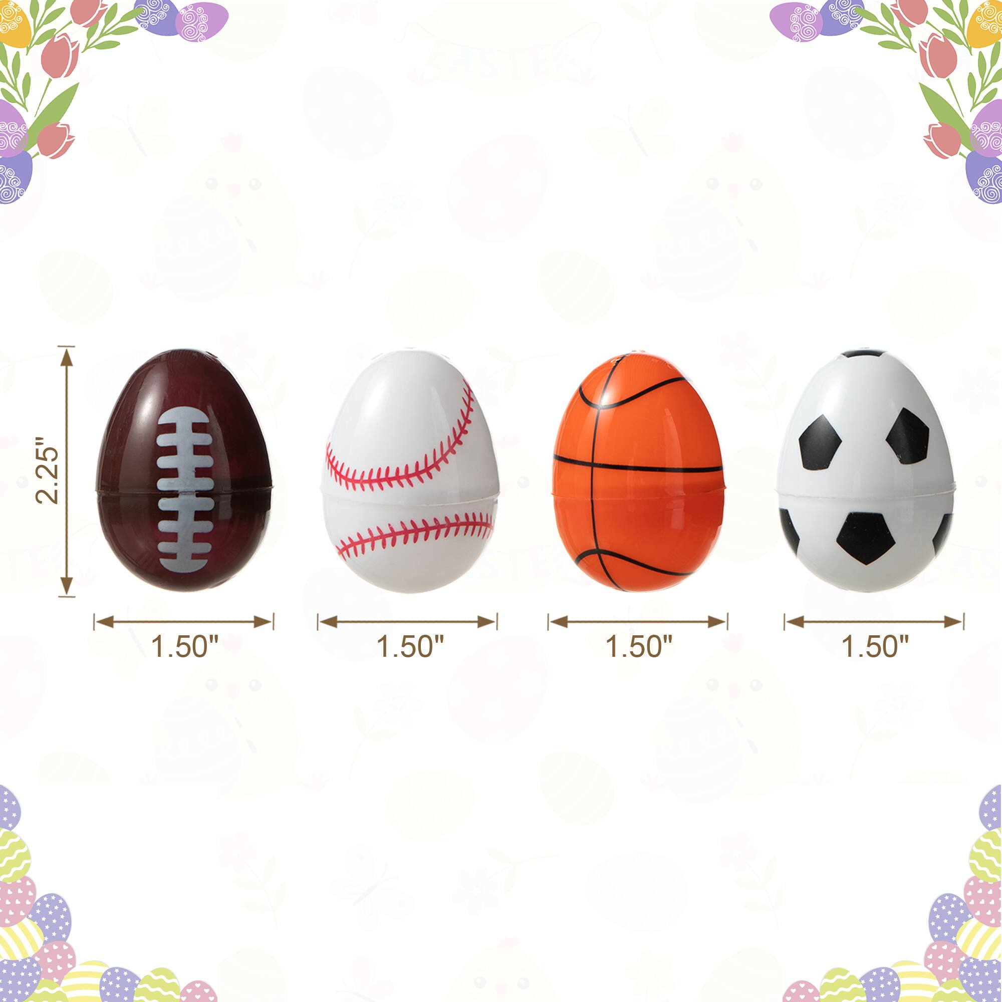 Glitzhome&#xAE; Easter Plastic Fillable Sports Eggs, 48ct.