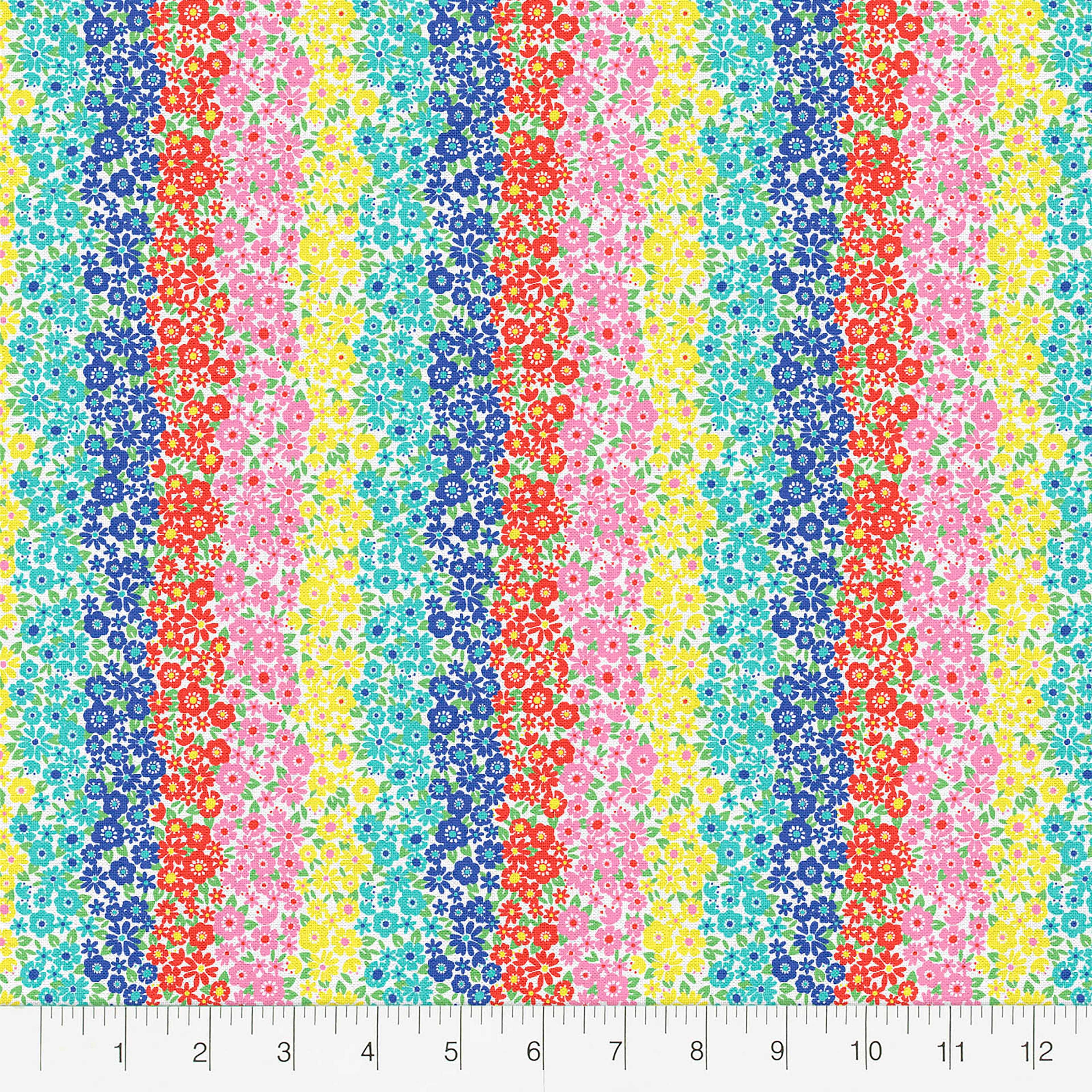 Fabric Editions Multicolor Ditsy Floral Ombre Cotton Fabric