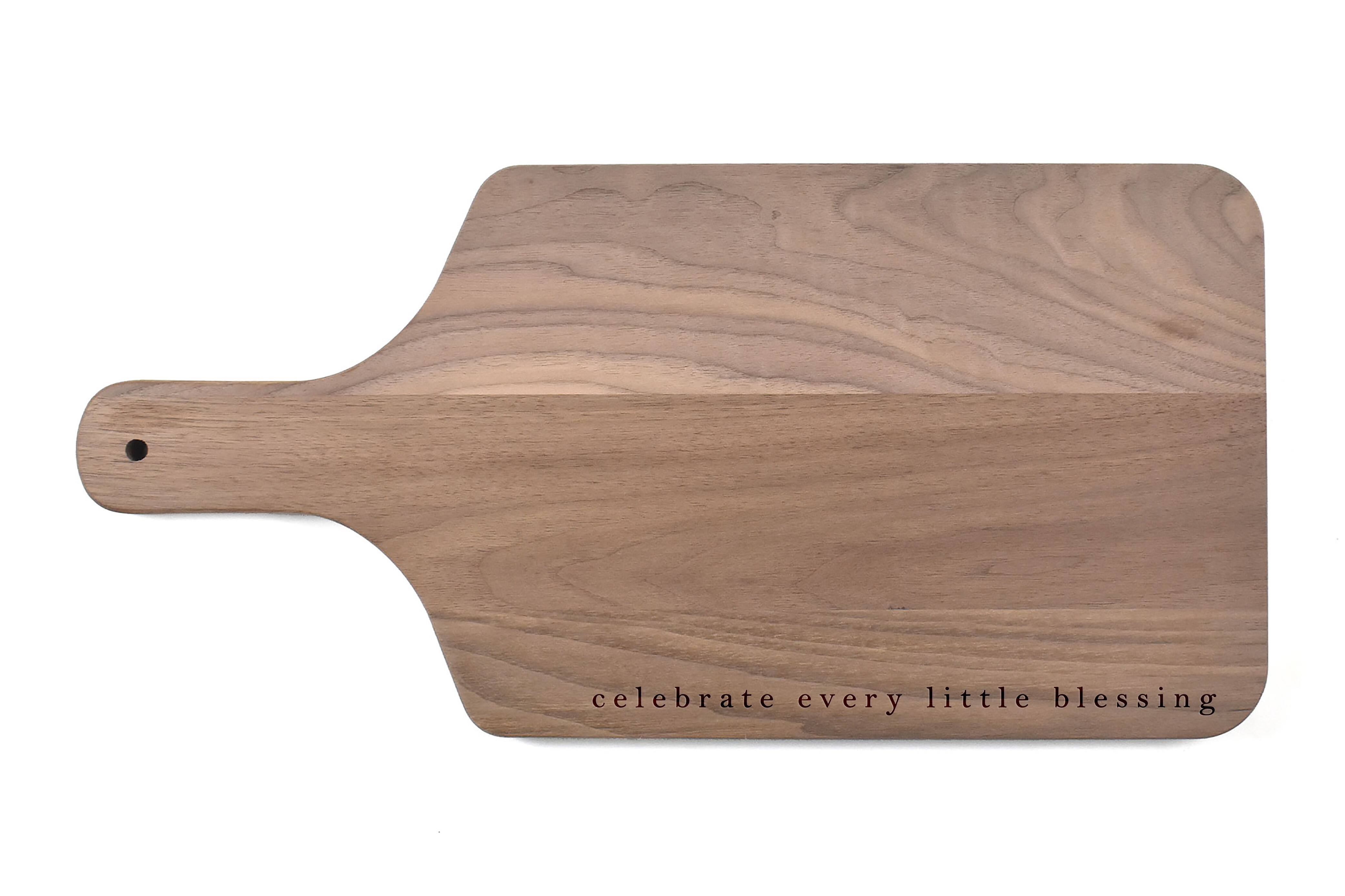 Celebrate Little Blessings 17&#x22; x 8&#x22; Walnut Paddle Cutting Board