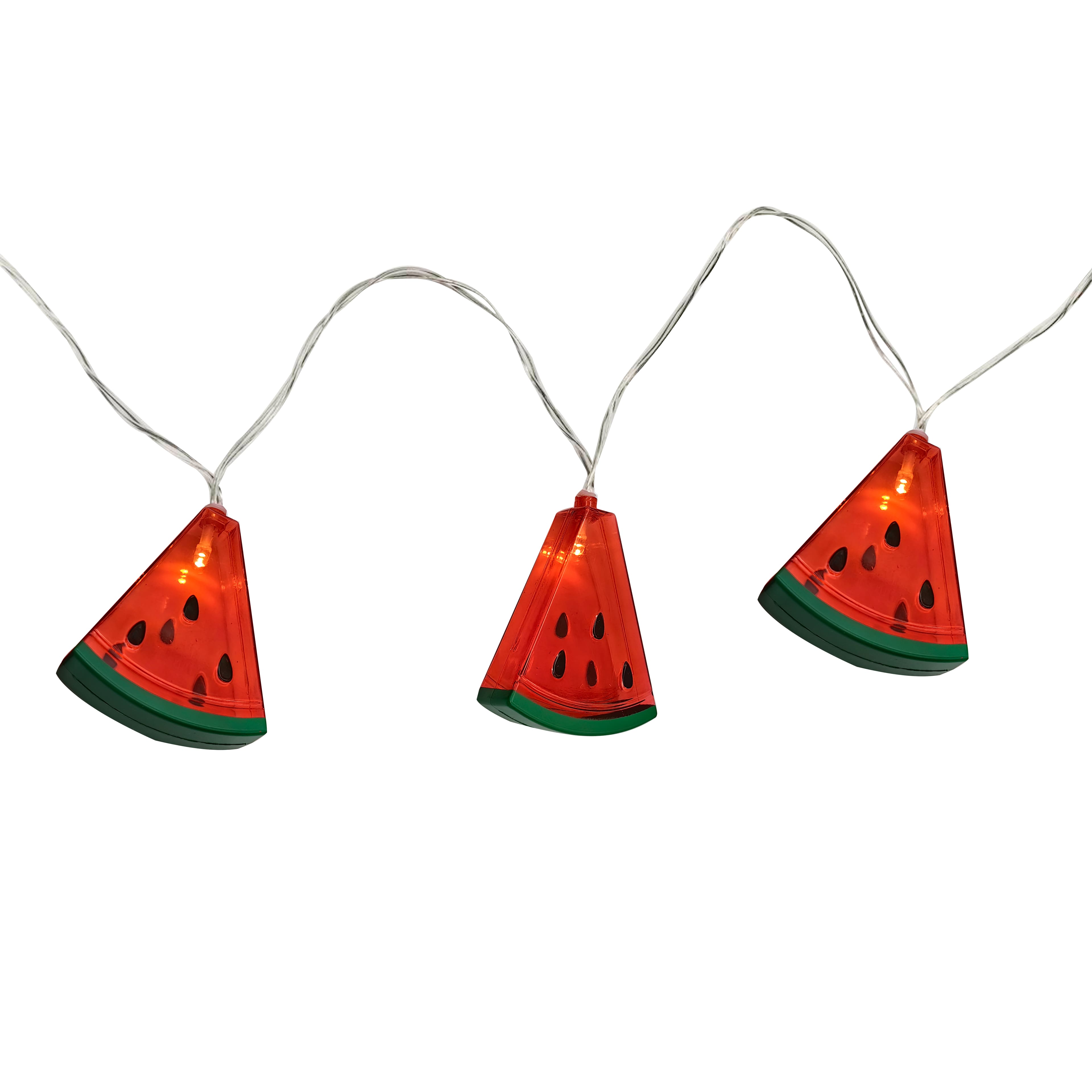 10ct. Warm White Bulb LED Watermelon Icon String Lights with Clear Wire by Ashland&#xAE;