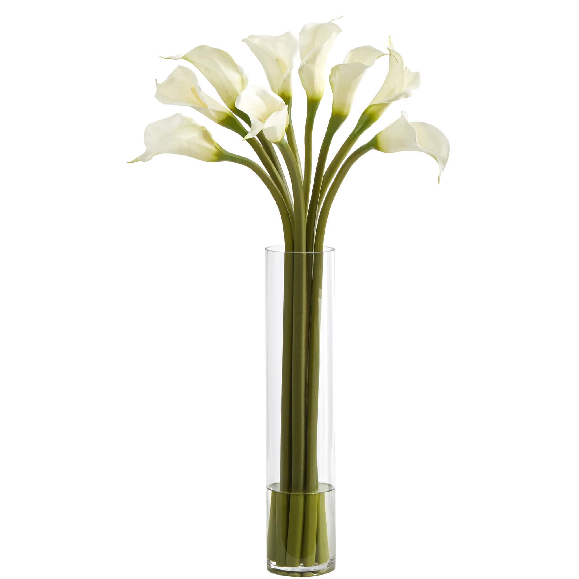 27" Calla Lily Artificial Arrangement in Cylinder Vase Tabletop Floral Arrangements Michaels