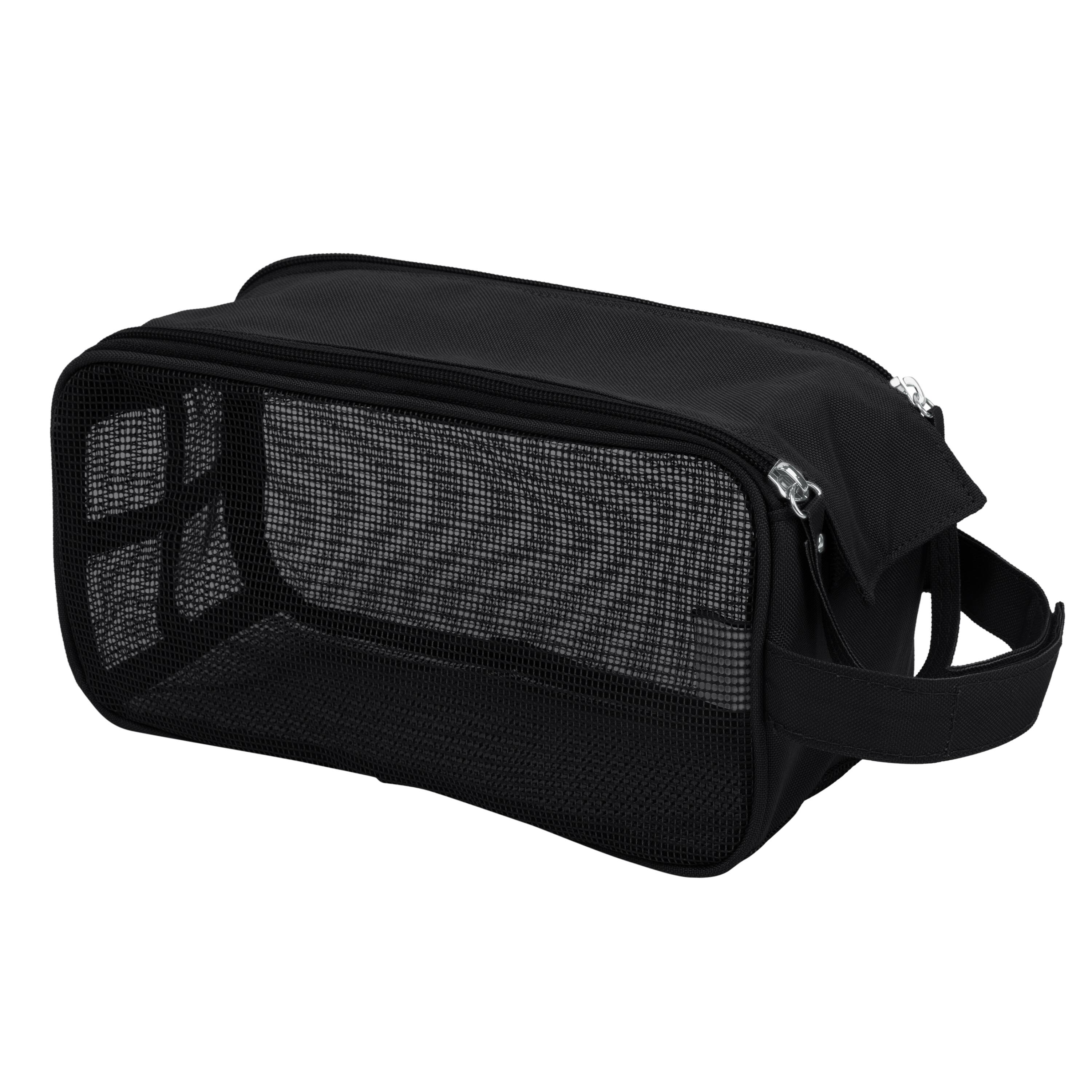 Simplify Black Hanging Mesh Toiletry Bag
