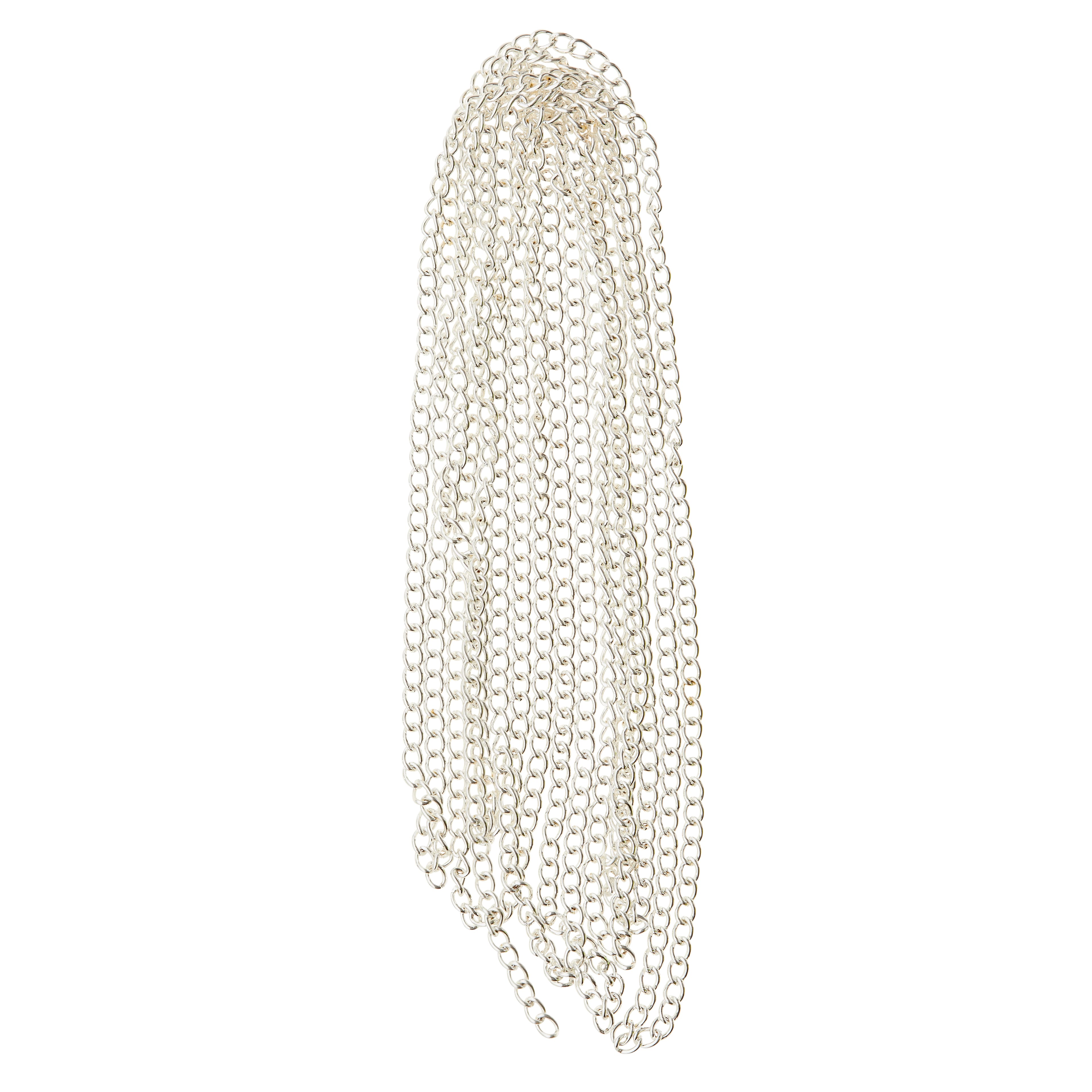 12 Pack: 96" Silver Open Curb Chain by Bead Landing™