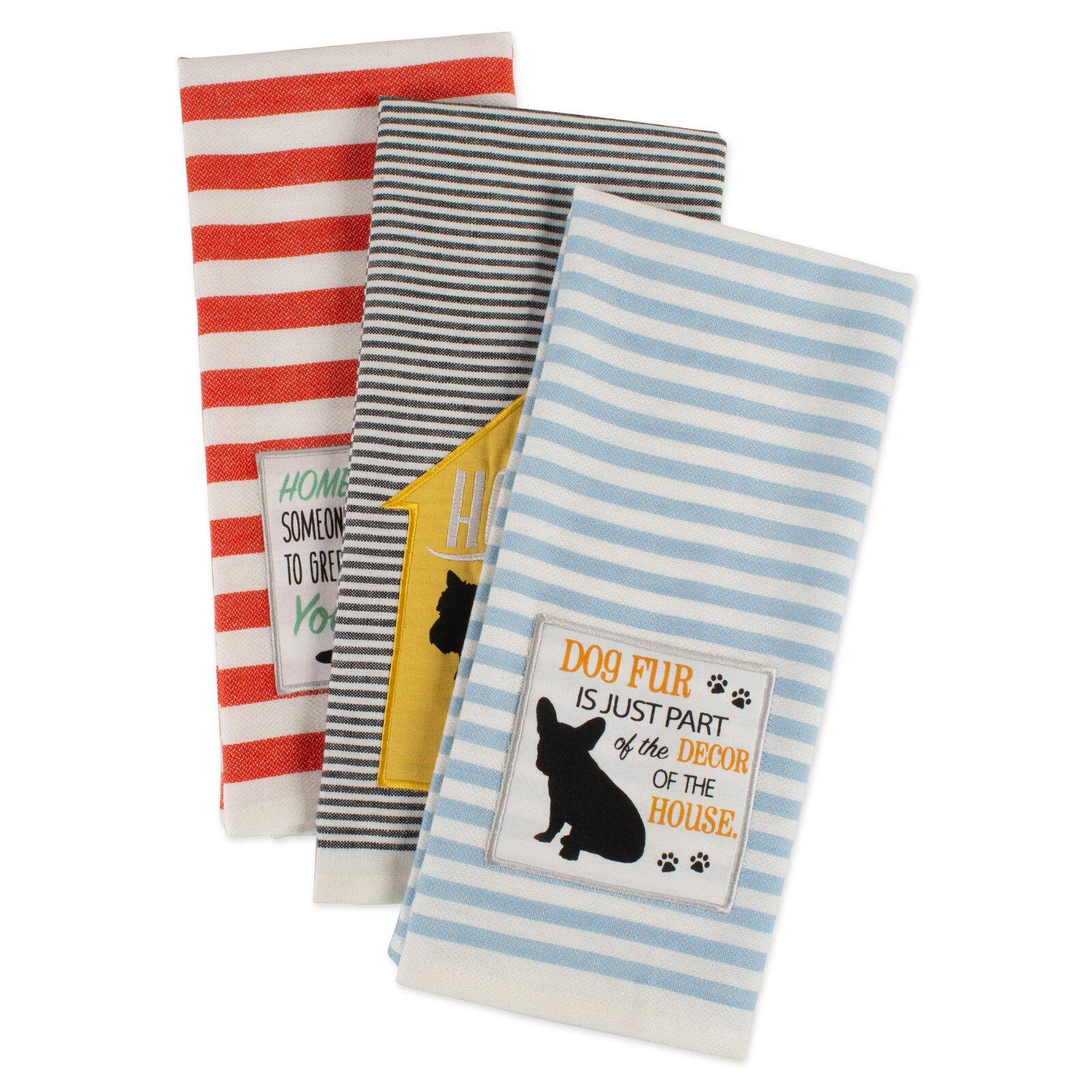 DII® Embellished Dog House Dishtowel Set