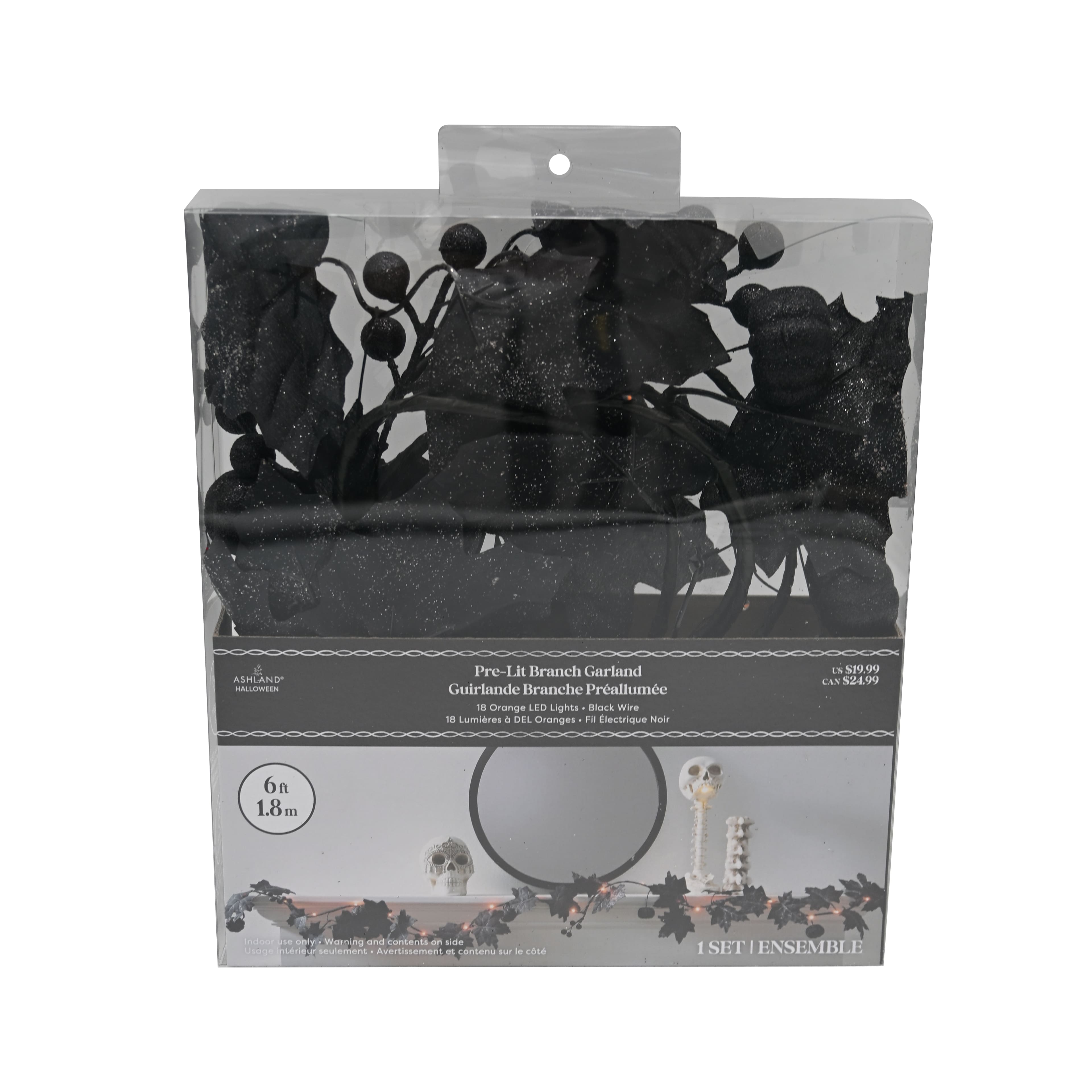 5ft. Black Berry & Leaf Lighted Garland String Lights by Ashland®