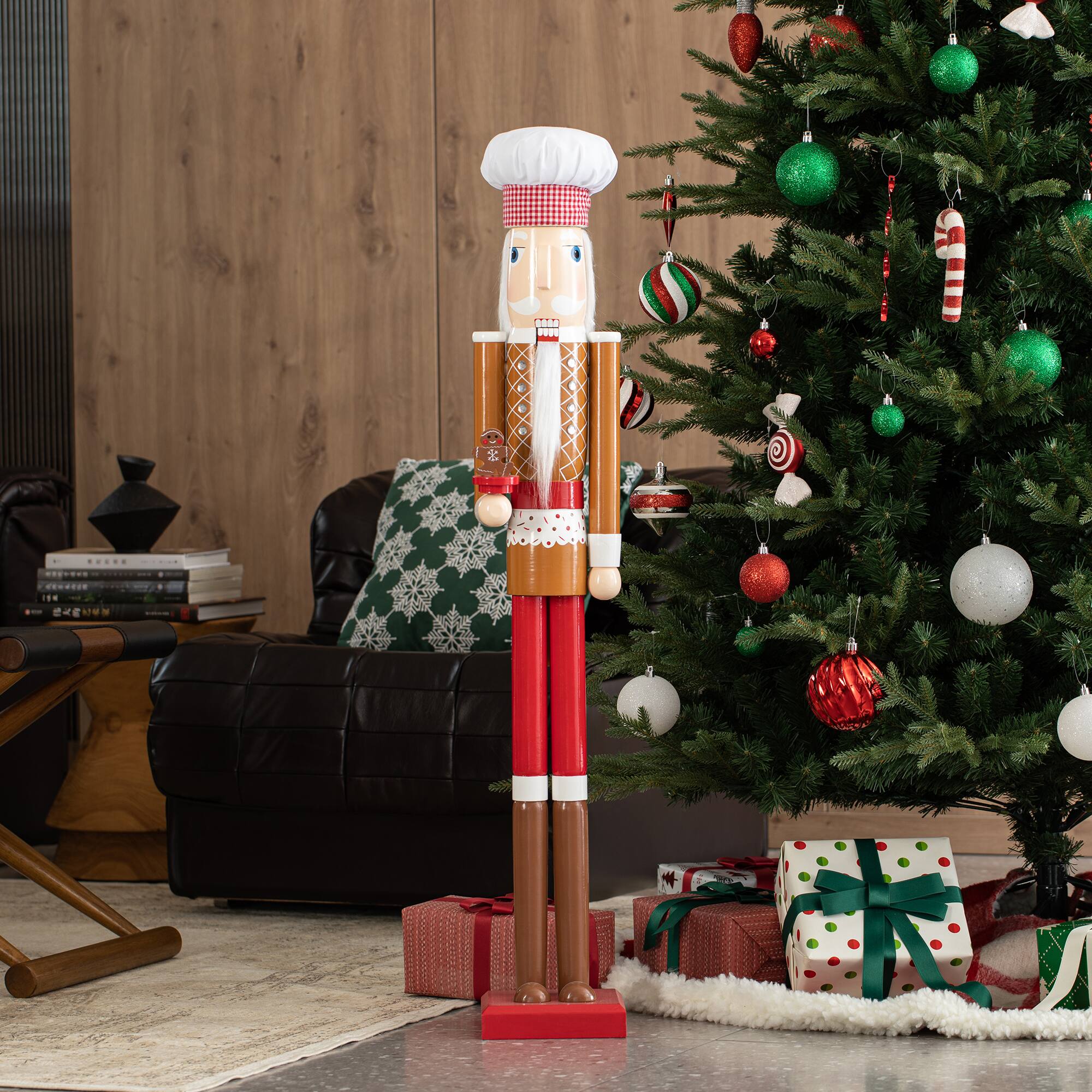 Glitzhome&#xAE; 42&#x22; Christmas Gingerbread Chef Nutcracker