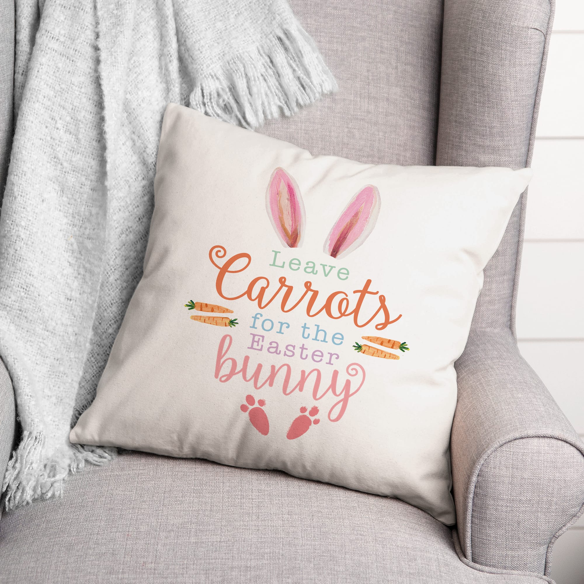 Leave Carrots 18&#x22; x 18&#x22; Throw Pillow