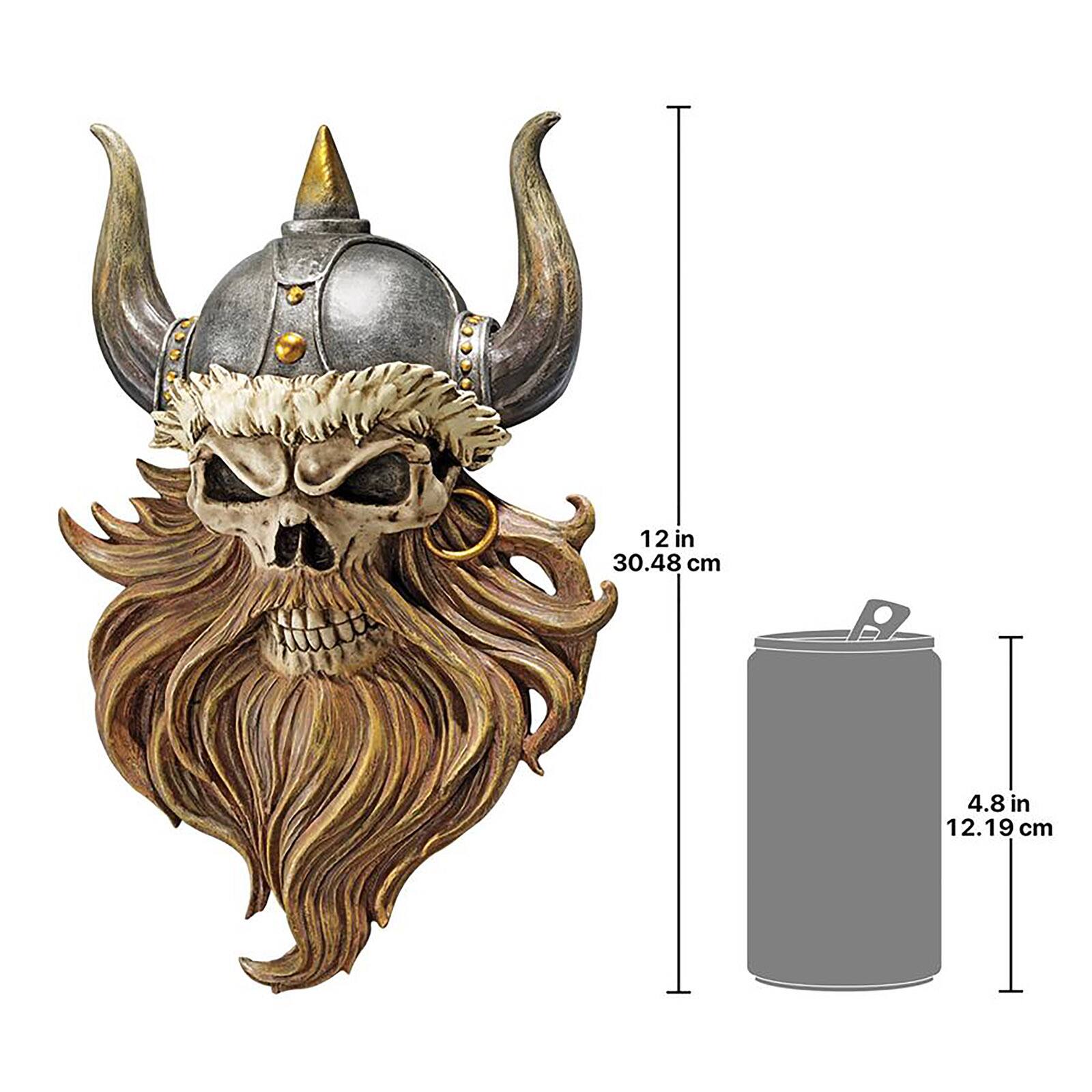 Design Toscano 12" The Skull of Valhalla Viking Warrior Wall Statue