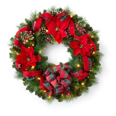 Traditional Poinsettia Wreath