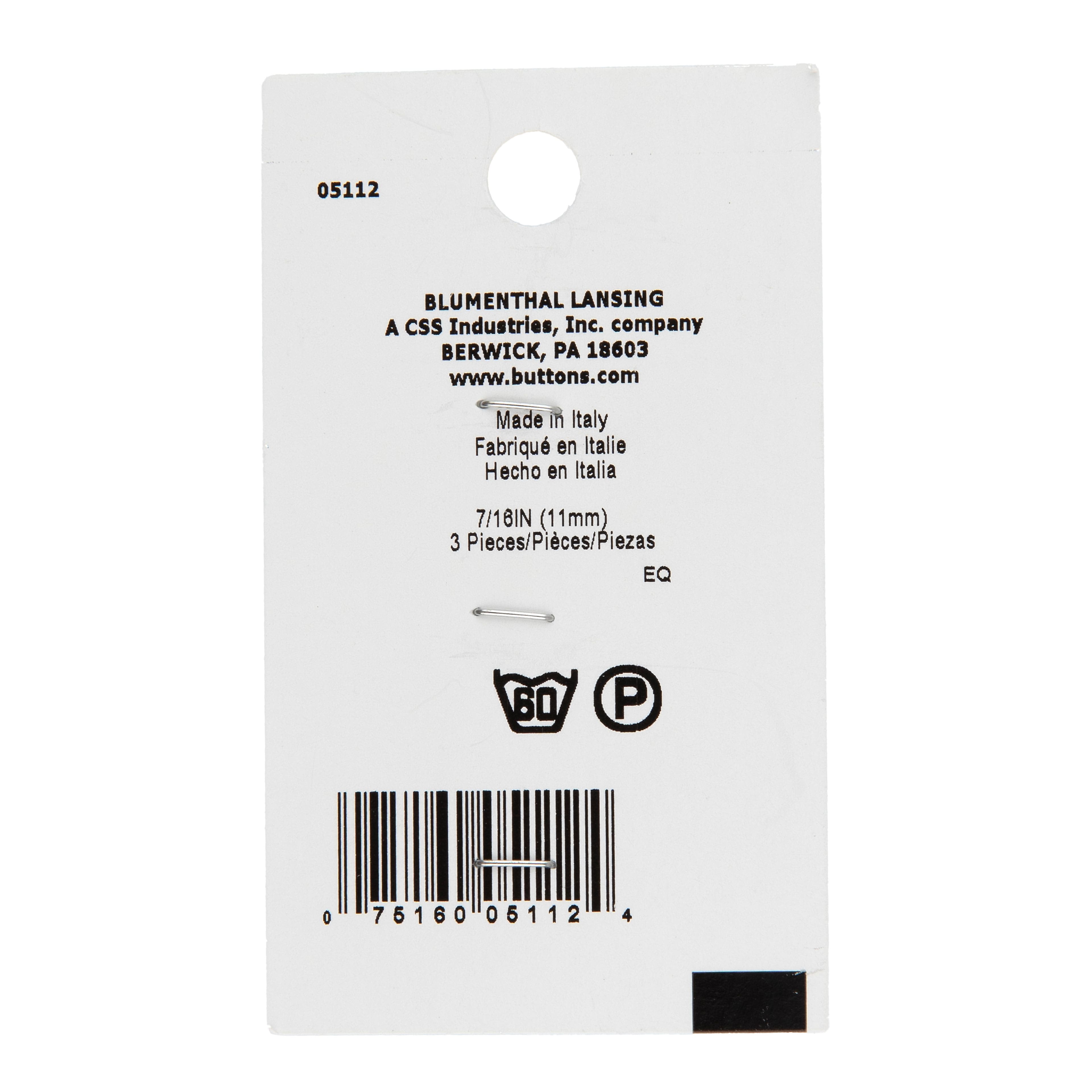 LaMode 7/16" Pearlescent White Heart Buttons, 3ct.