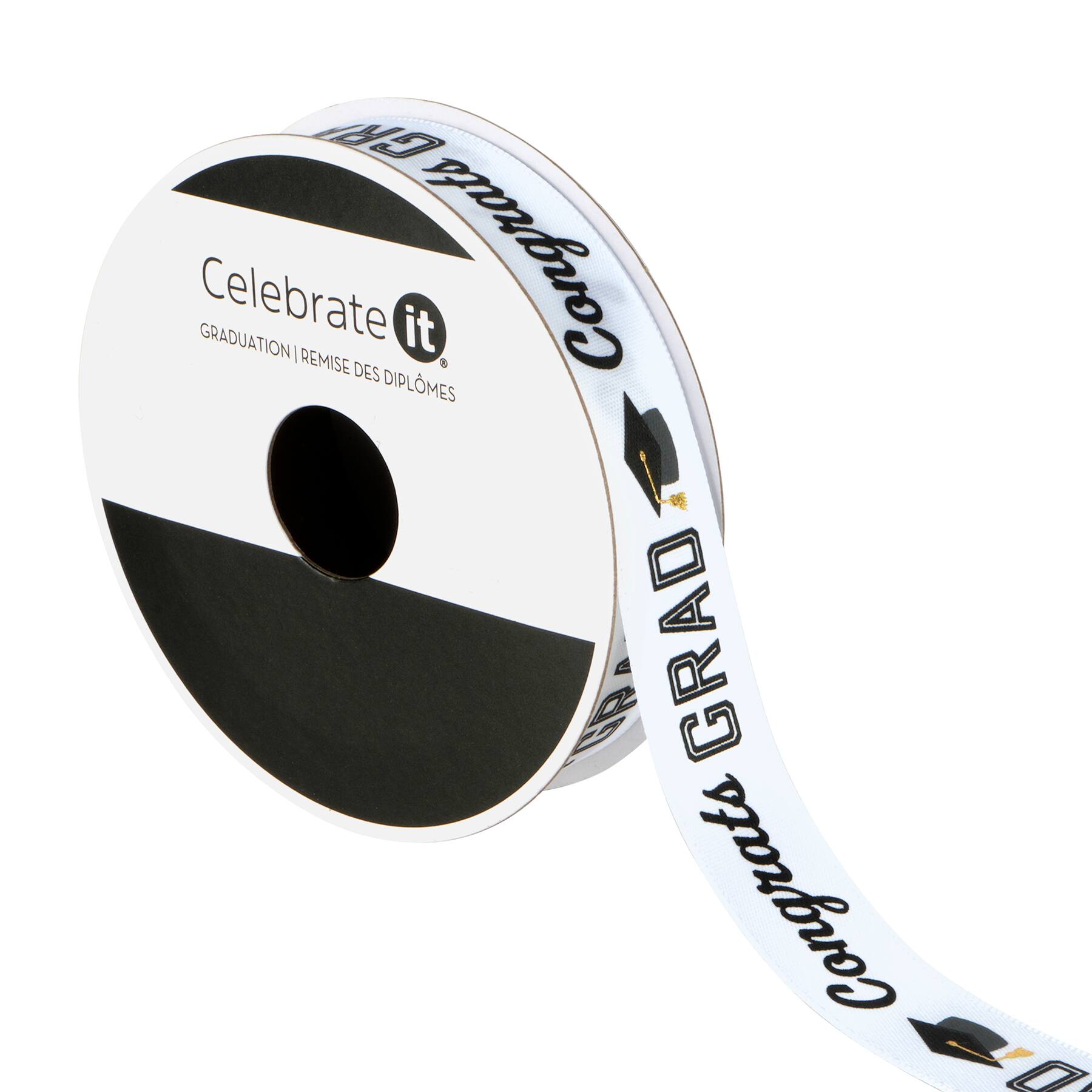 5/8" x 3.3yd. Congrats Grad Ribbon by Celebrate It®