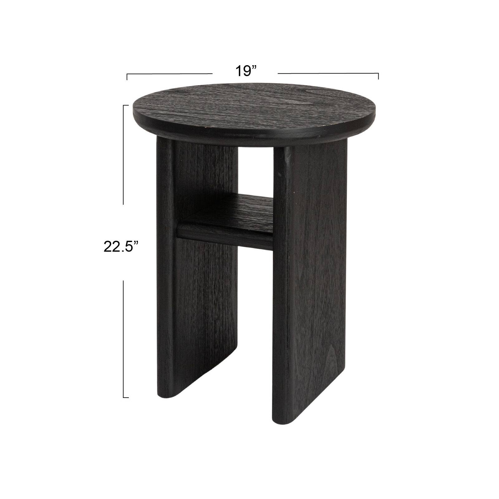 Hello Honey&#xAE; Black Sturdy Fir Wood Side Table