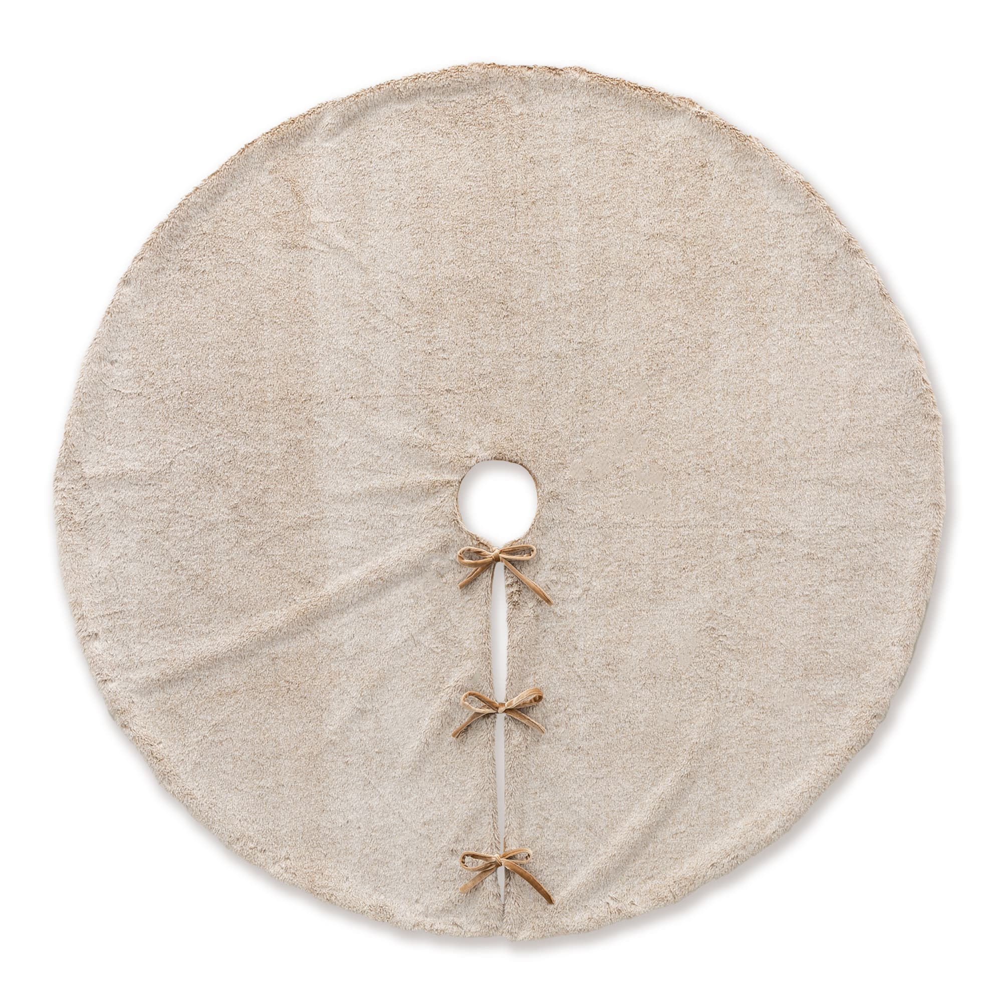 Glitzhome® Faux Rabbit Fur Christmas Tree Skirt