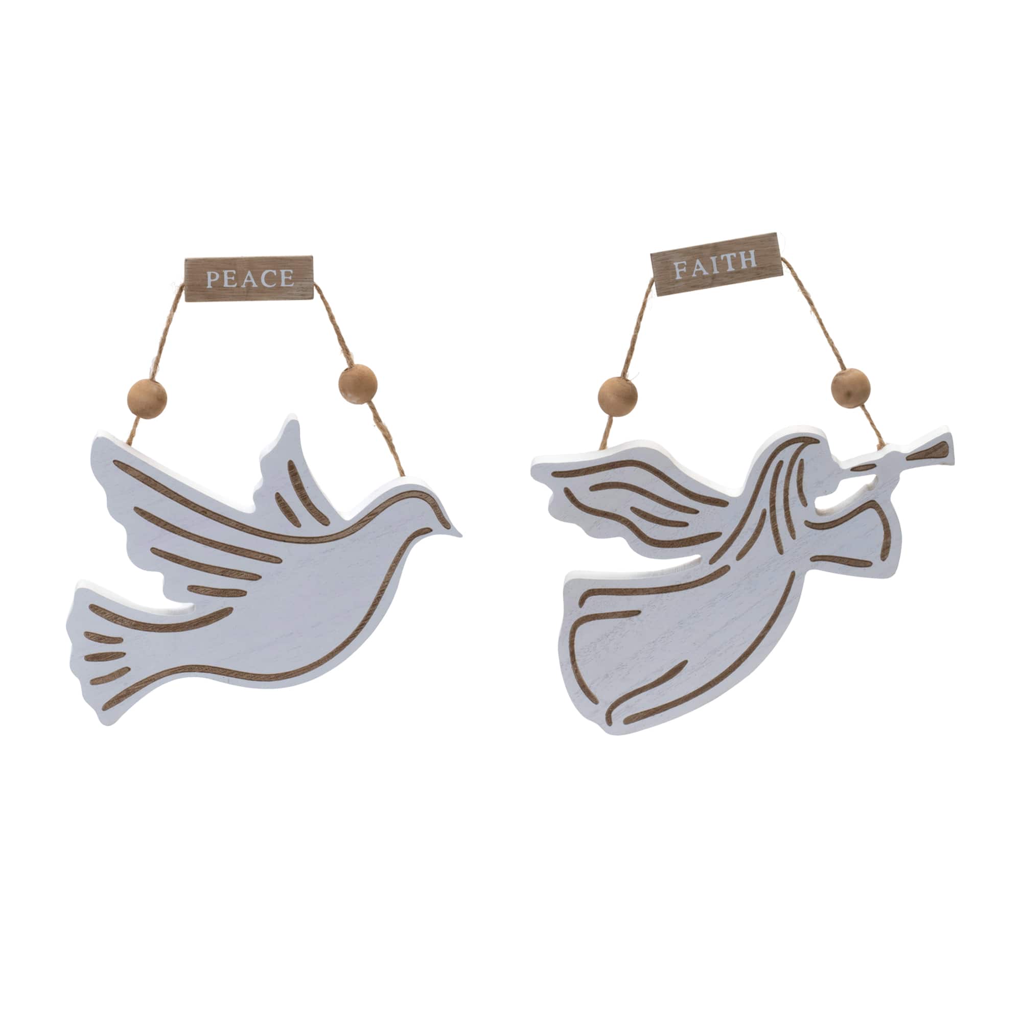 Dove &#x26; Angel Sentiment Ornament Set
