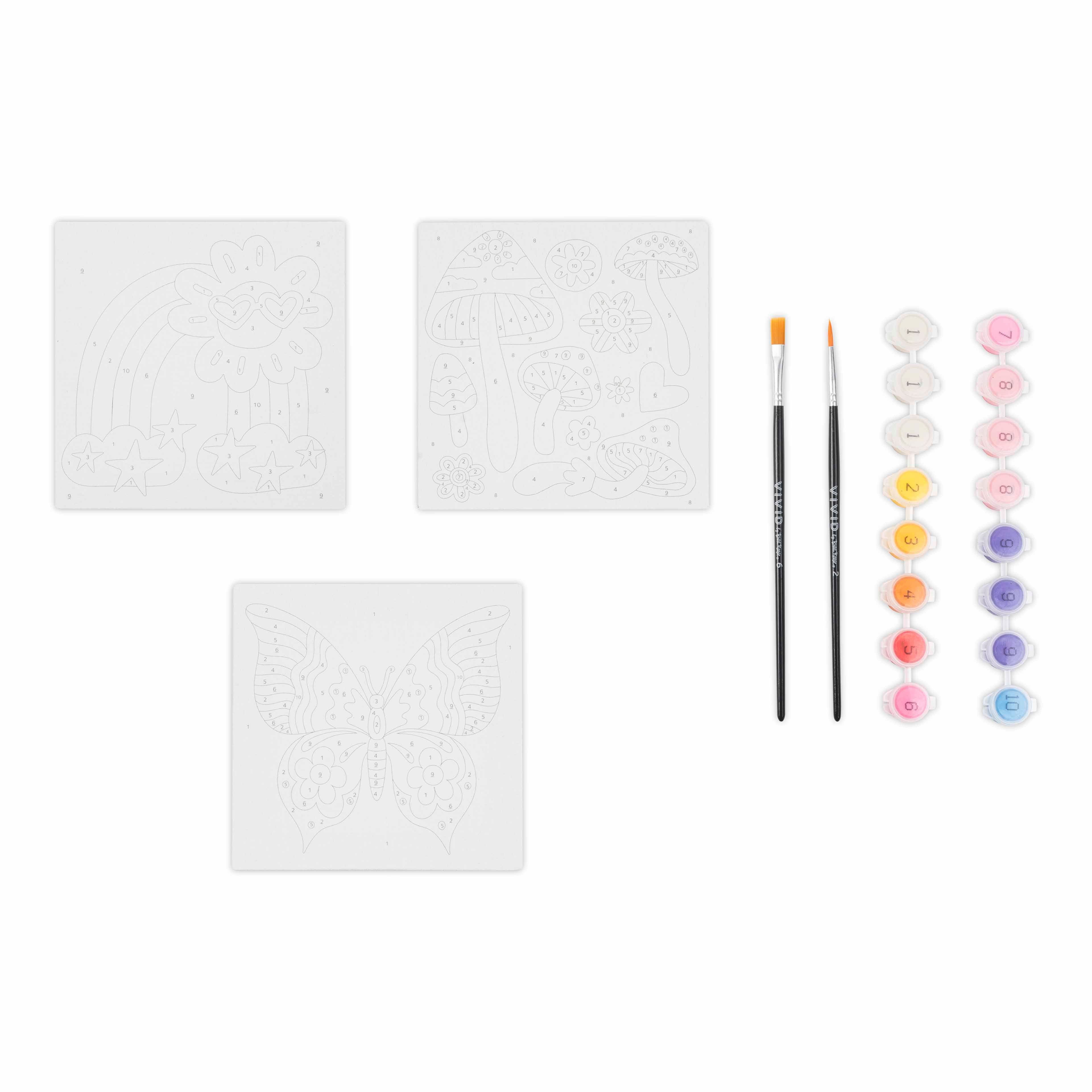 VIVID by Brea Reese&#xAE; Retro Squares Acrylic Paint-by-Number Kit