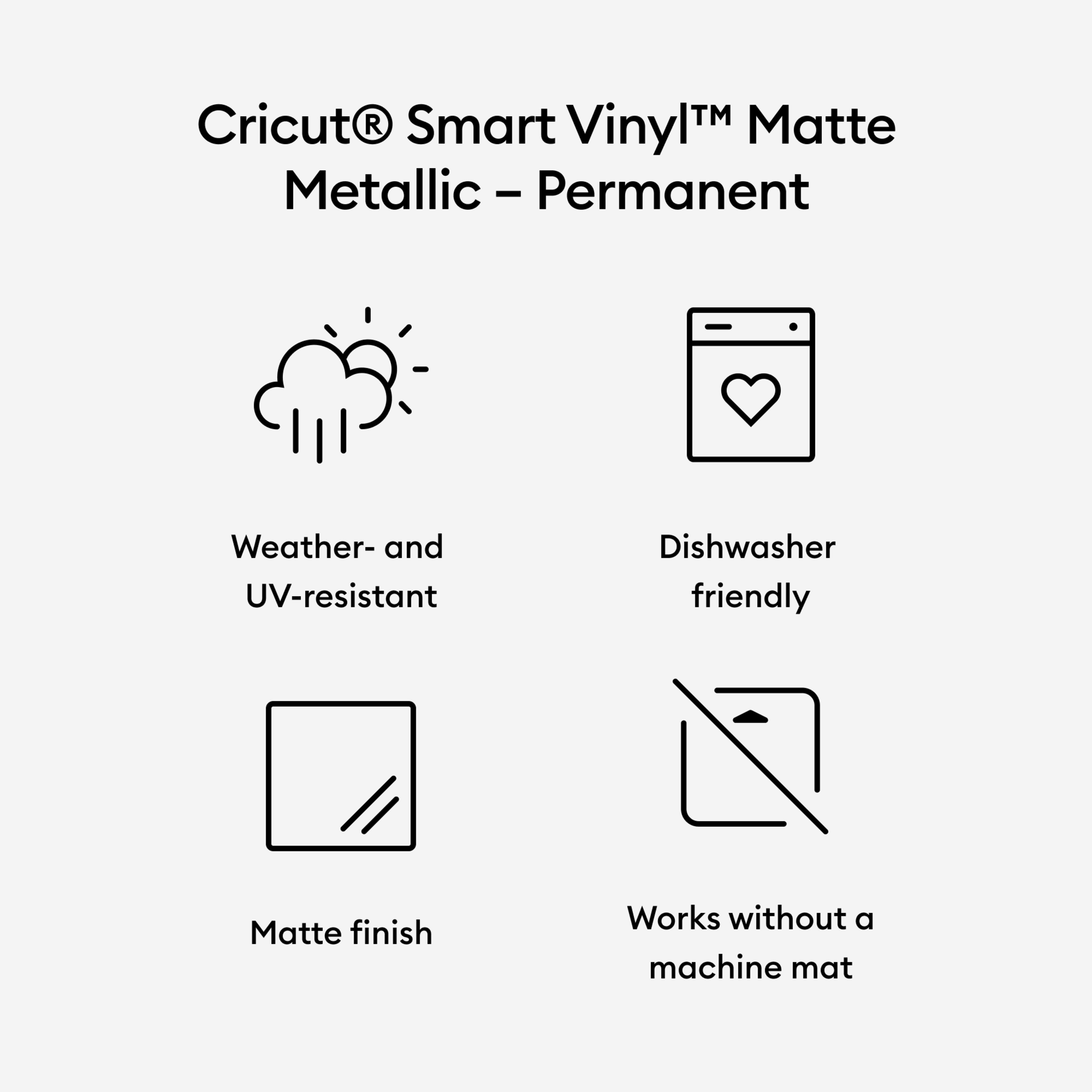 Cricut&#xAE; 25&#x22; Matte Metallic Permanent Smart Vinyl&#x2122;