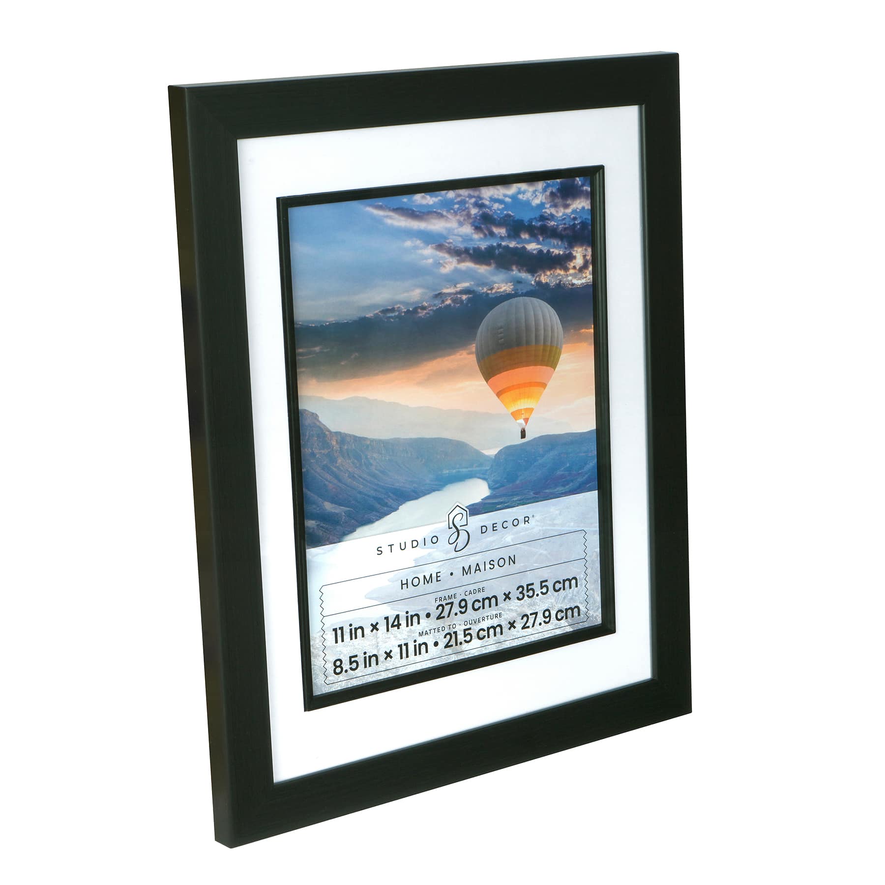 Home Black Studio Frame with Mat by Studio D&#xE9;cor&#xAE;