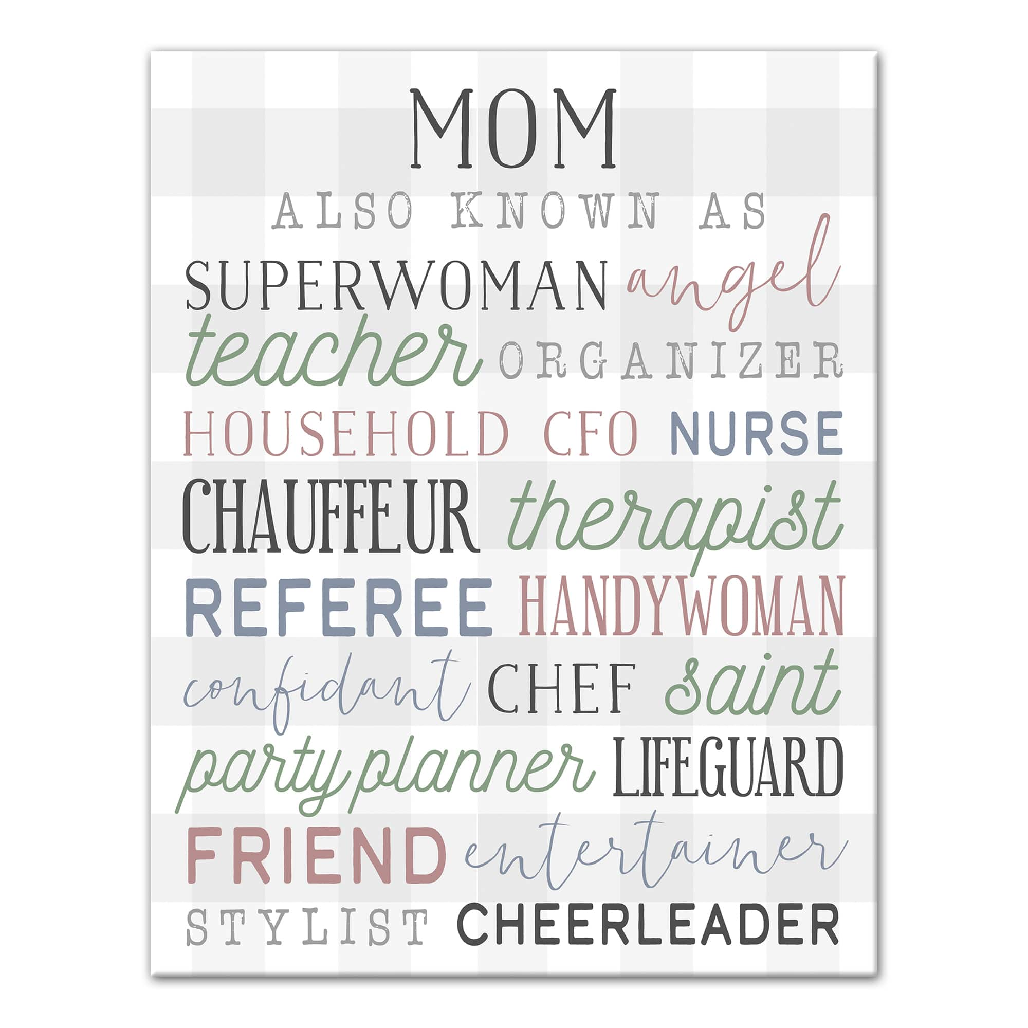 Mom Words Canvas Wall Art