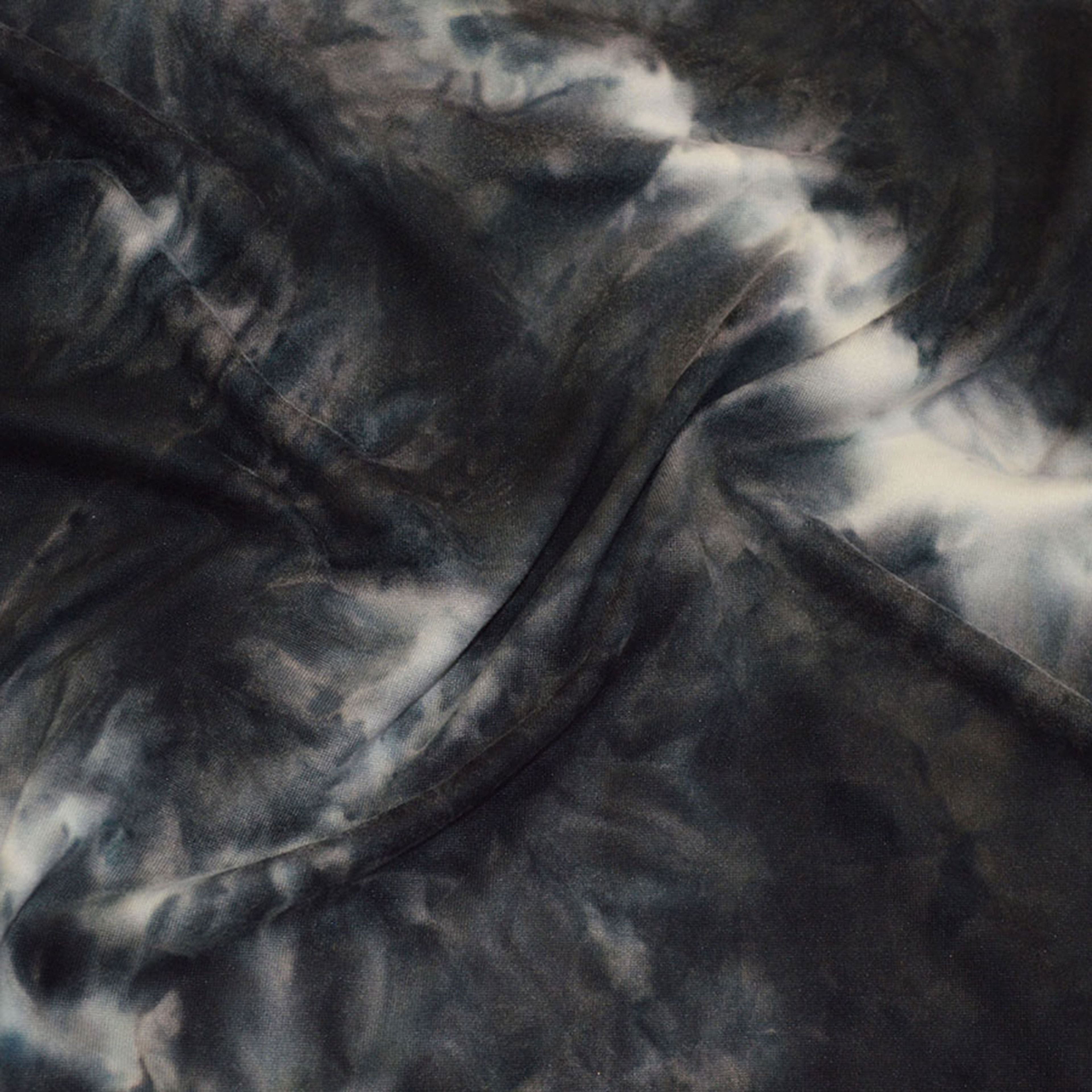 Fabric Merchants Black & White Tie Dye Double Brushed 4-Way Stretch Fabric