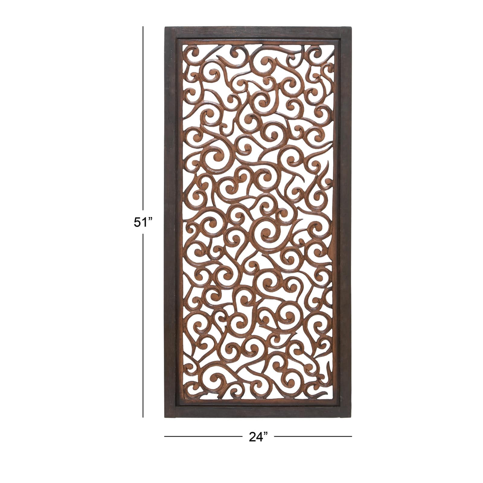 Brown Traditional Ornamental Wood Wall Decor, 51&#x22; x 24&#x22;