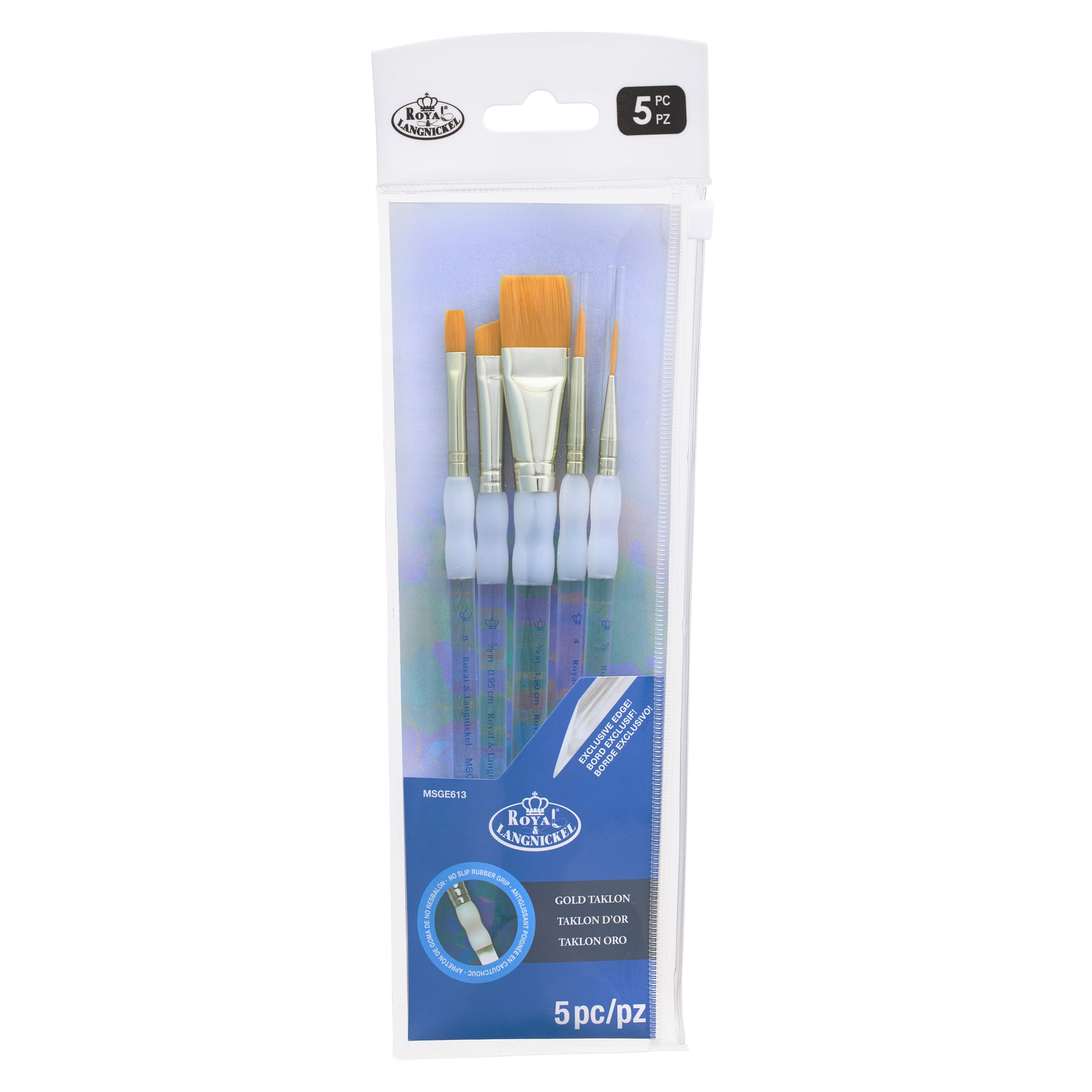12 Packs: 5 ct. (60 total) Royal &#x26; Langnickel&#xAE; Gold Taklon Brush Set