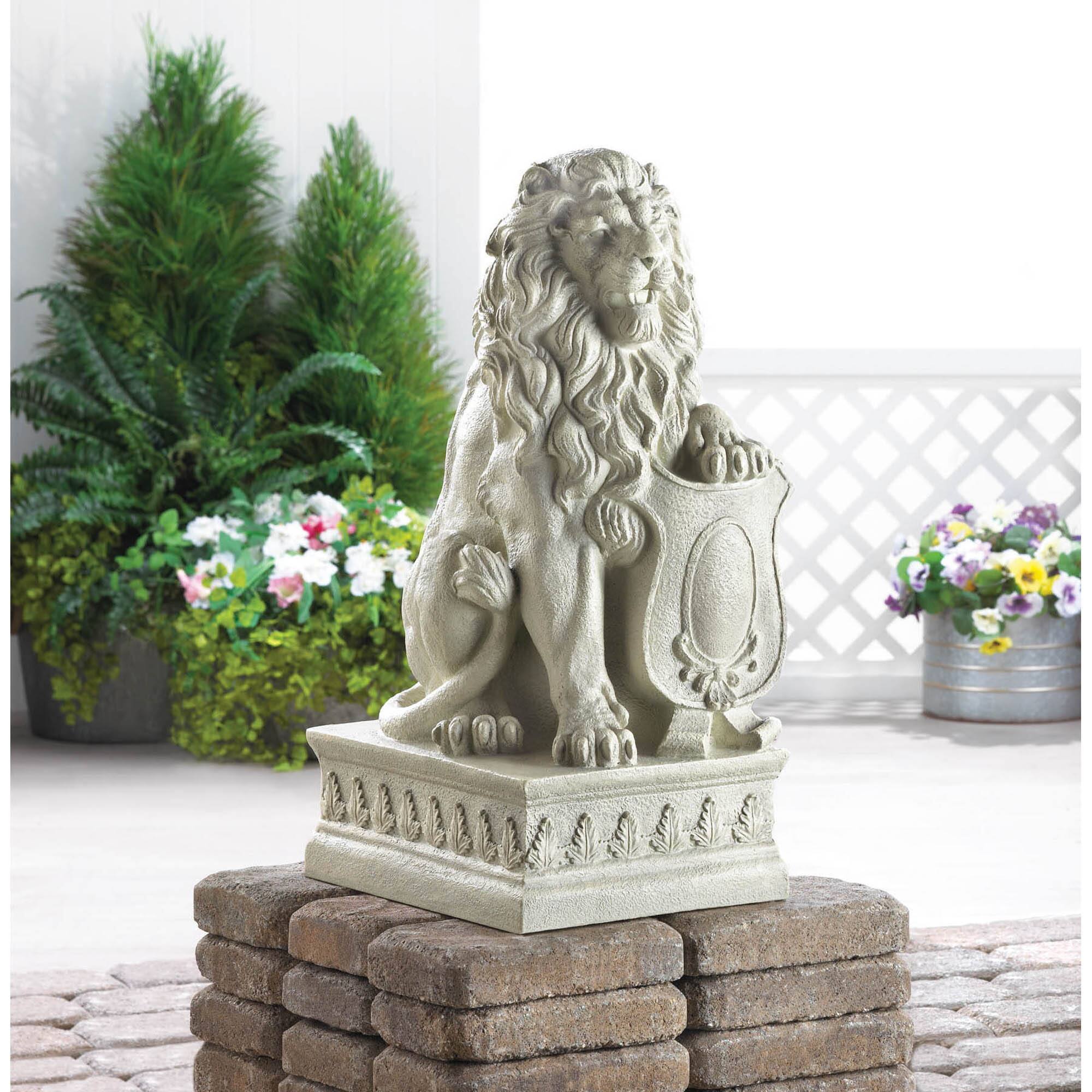 25&#x22; Ivory Lion Statue