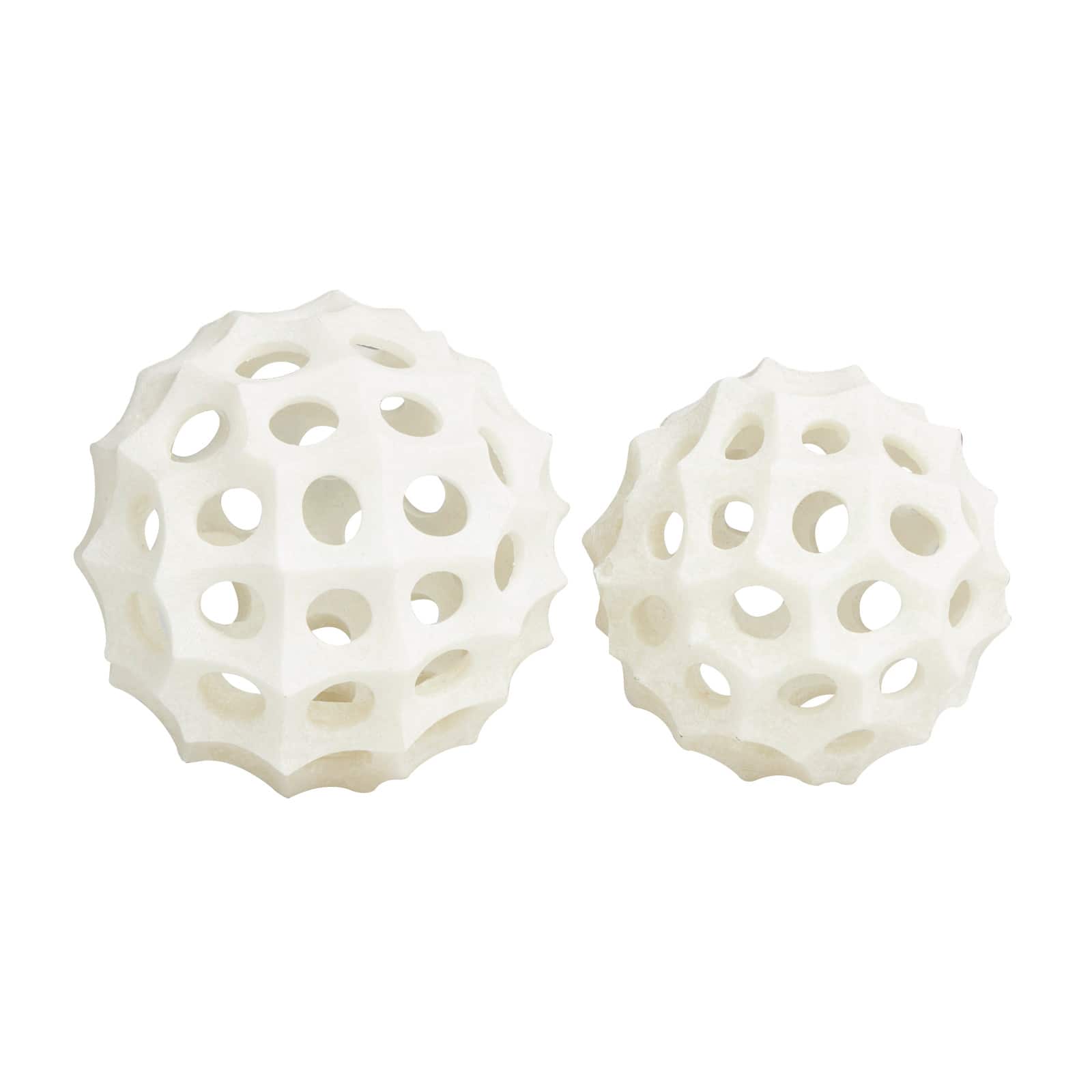 Cream Orb Abstract Sculpture Set
