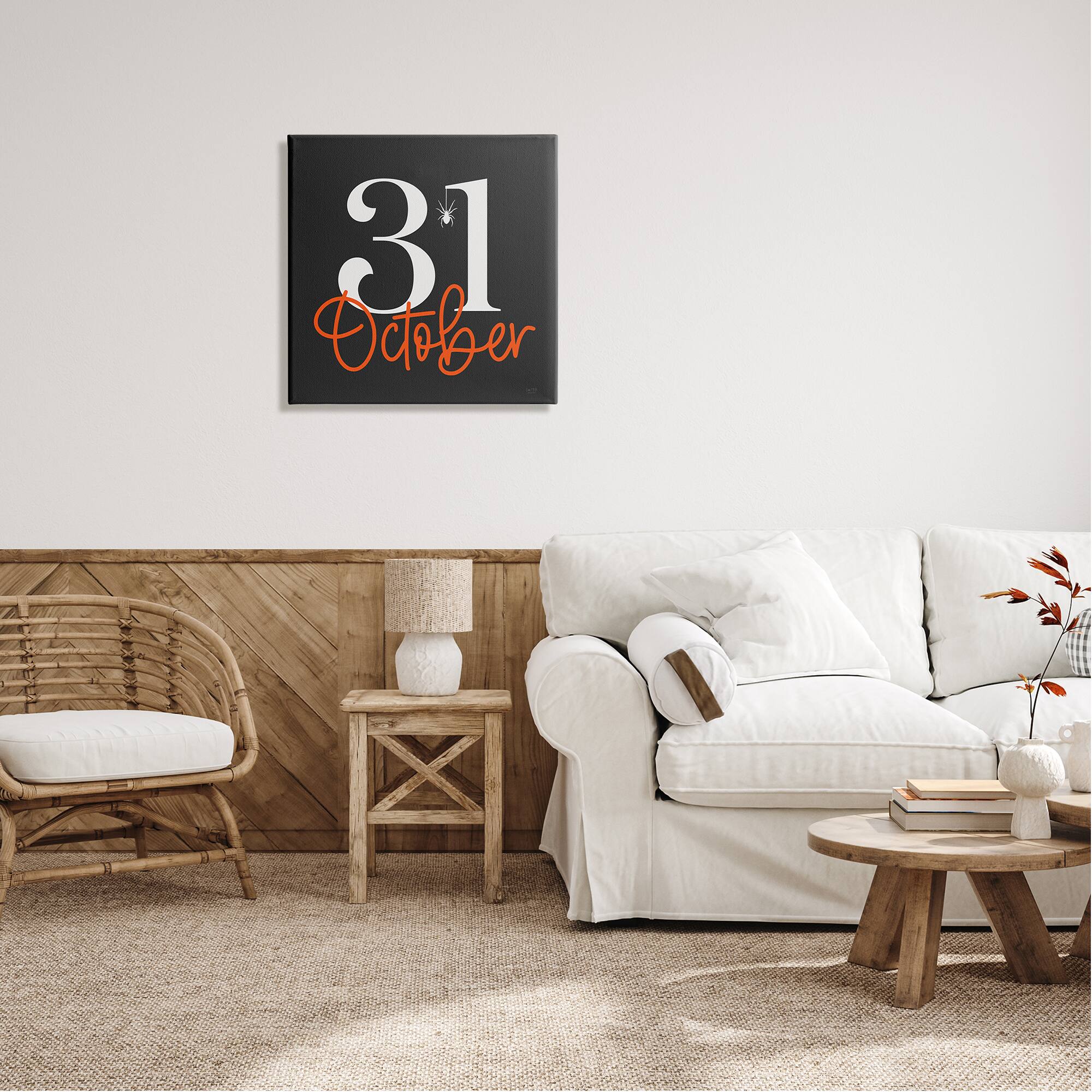 Stupell Industries 31 October Halloween Date Canvas Wall Art