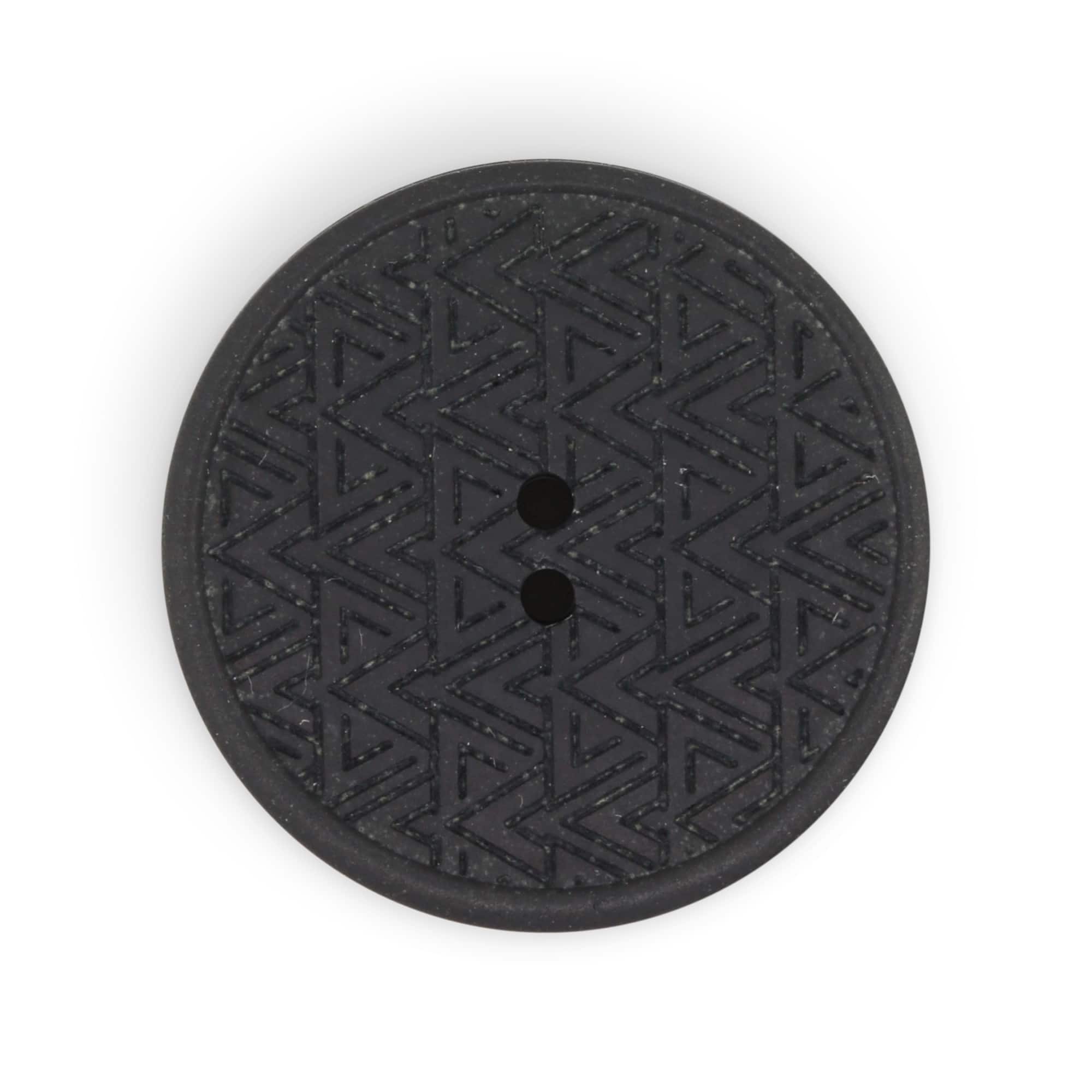 Dritz&#xAE; Black 28mm Recycled Hemp Geometric Round Button, 3ct.
